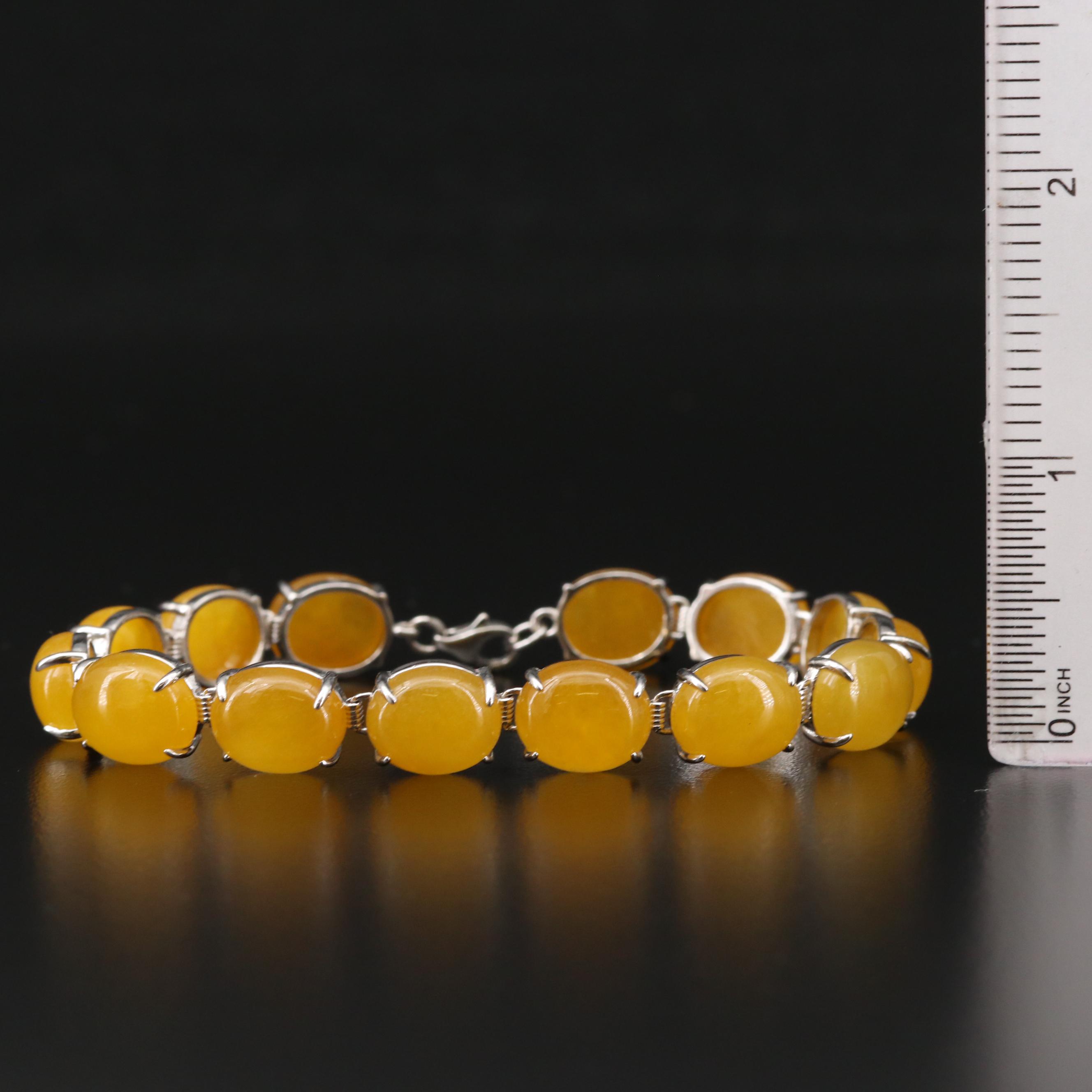 Sterling Silver Jadeite Bracelet