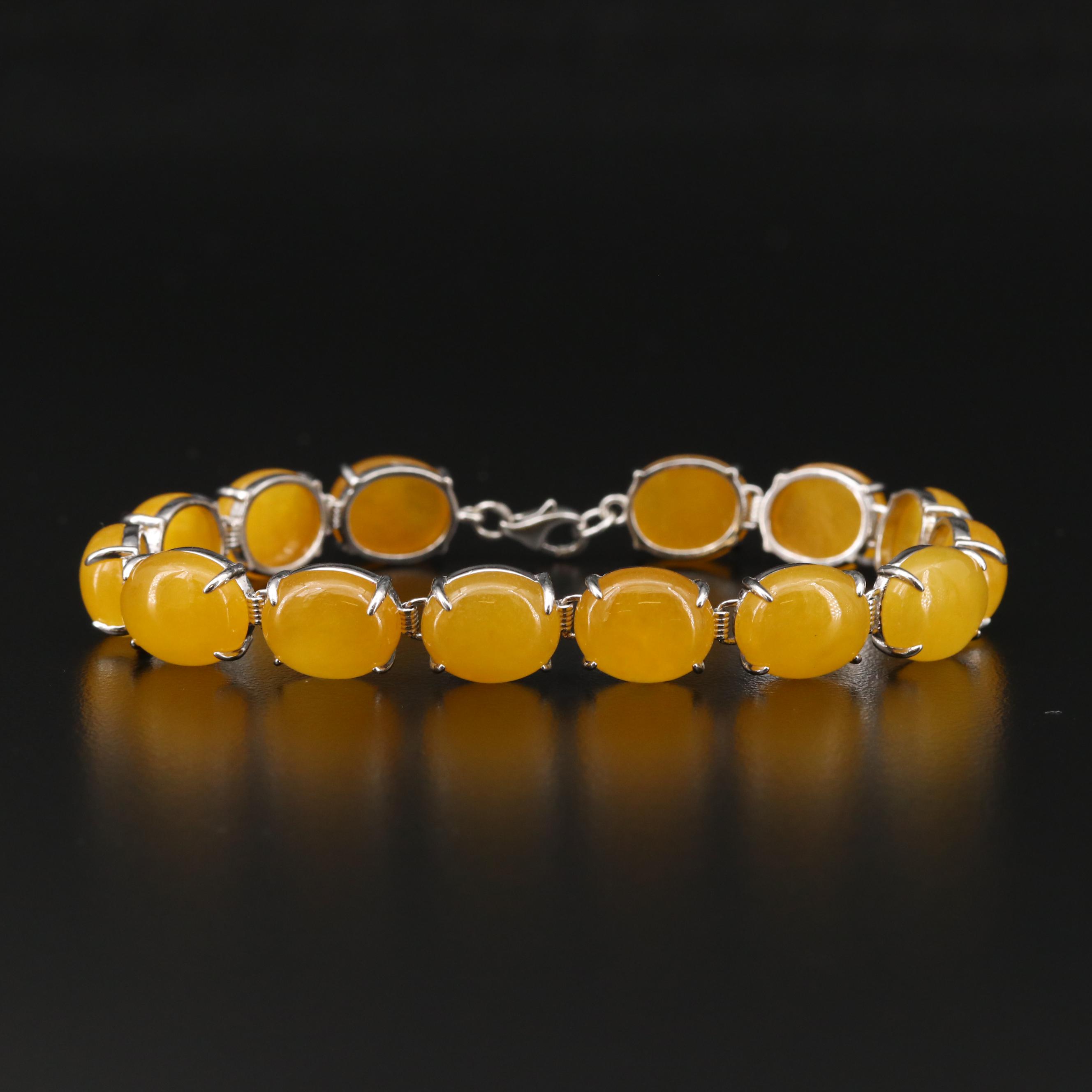 Sterling Silver Jadeite Bracelet