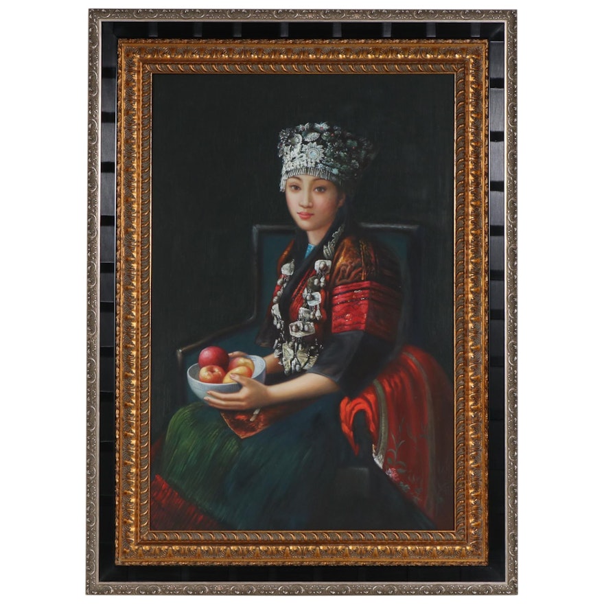 Portrait of Elegant East Asian Woman Oil Painting