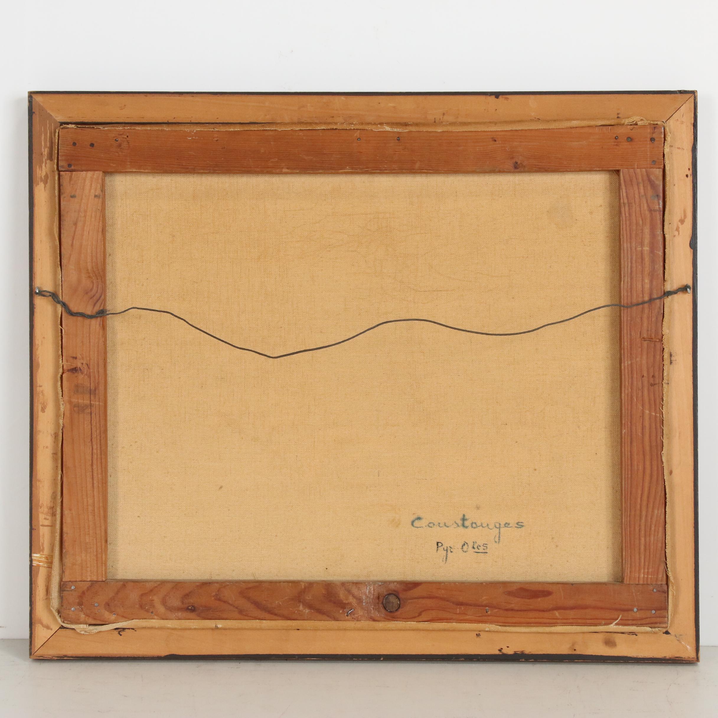 R. U. Rinaldi Landscape Oil Painting "Coustouges", Early to Mid 20th Century