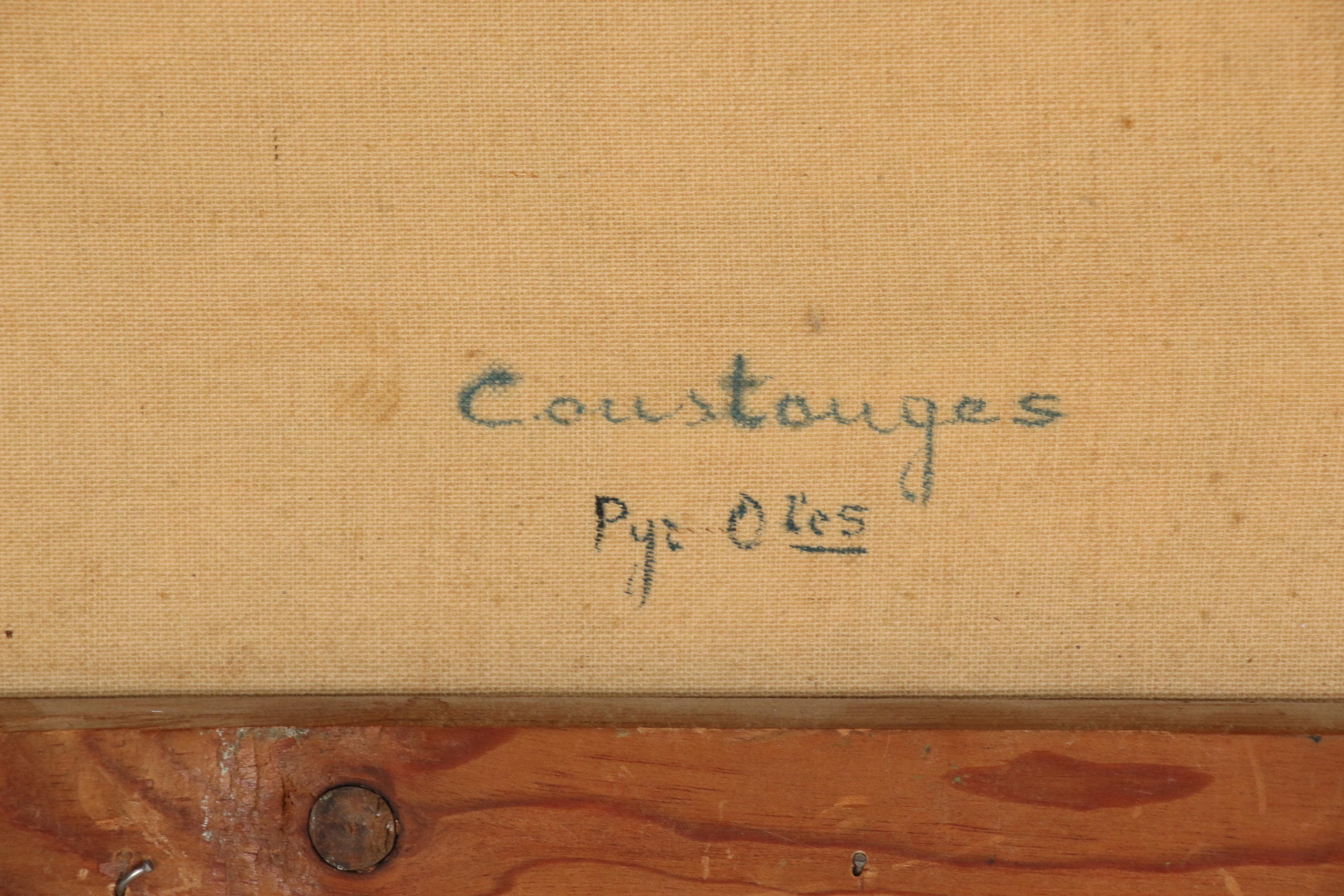 R. U. Rinaldi Landscape Oil Painting "Coustouges", Early to Mid 20th Century