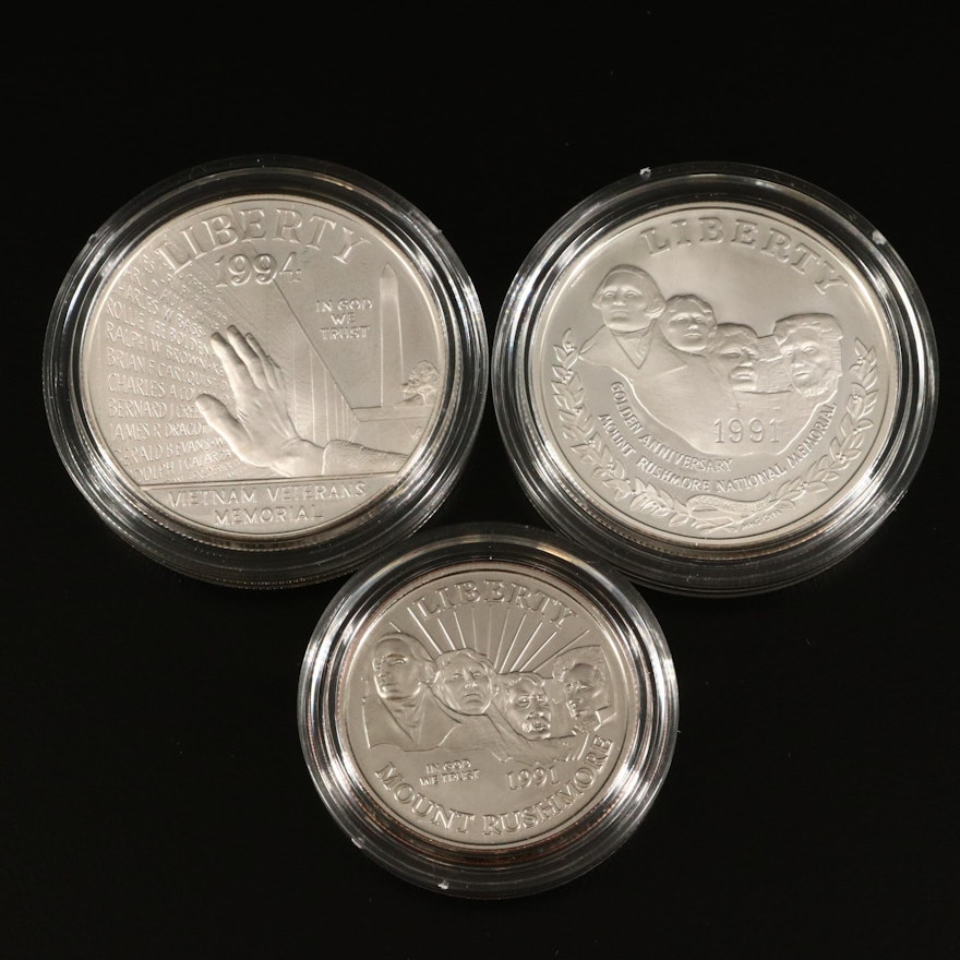 Two US Mint Commemorative Silver Dollar Sets