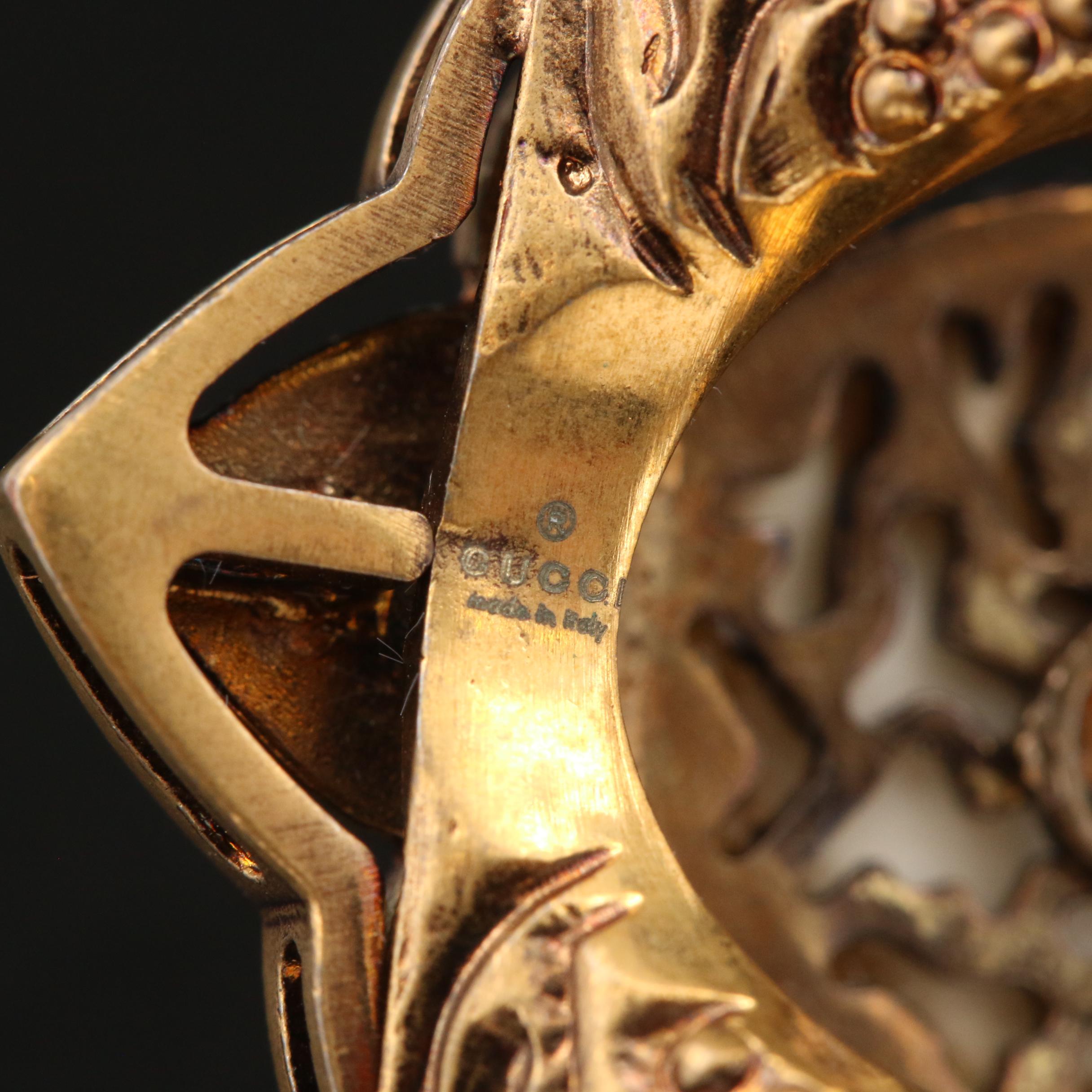 Gucci Faux Pearl Velvet Pin Cushion Ring