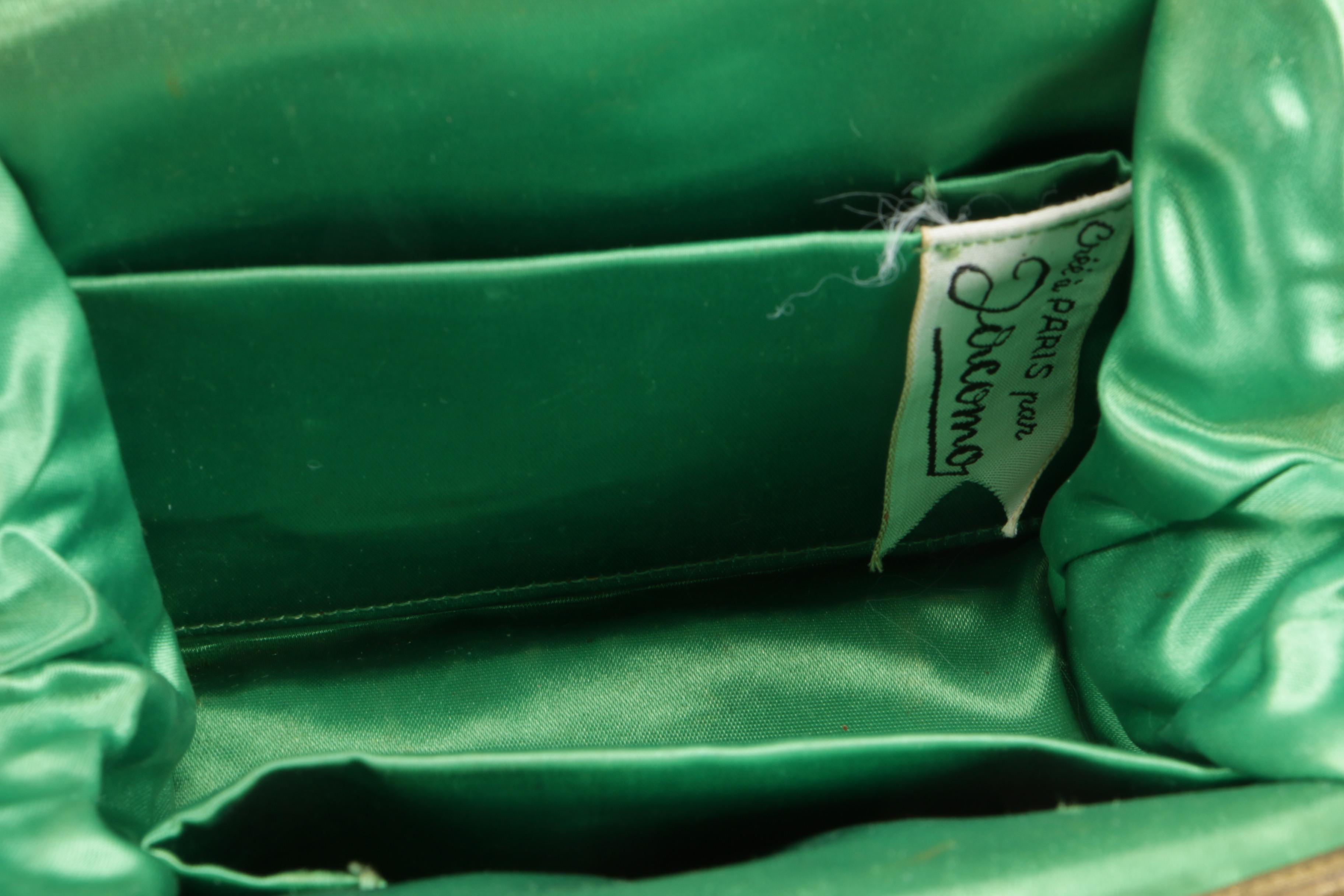 Jacomo Paris Embellished Yellow Crocodile Skin Evening Bag, Vintage