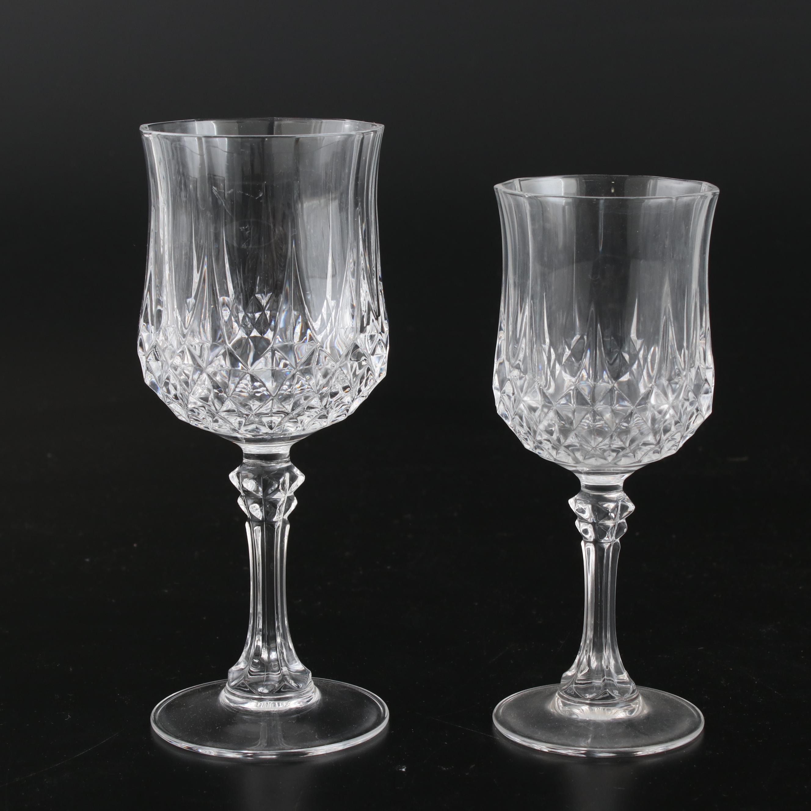 Cristal d'Arques "Longchamp" Crystal Red and White Wine Glasses with Pitcher