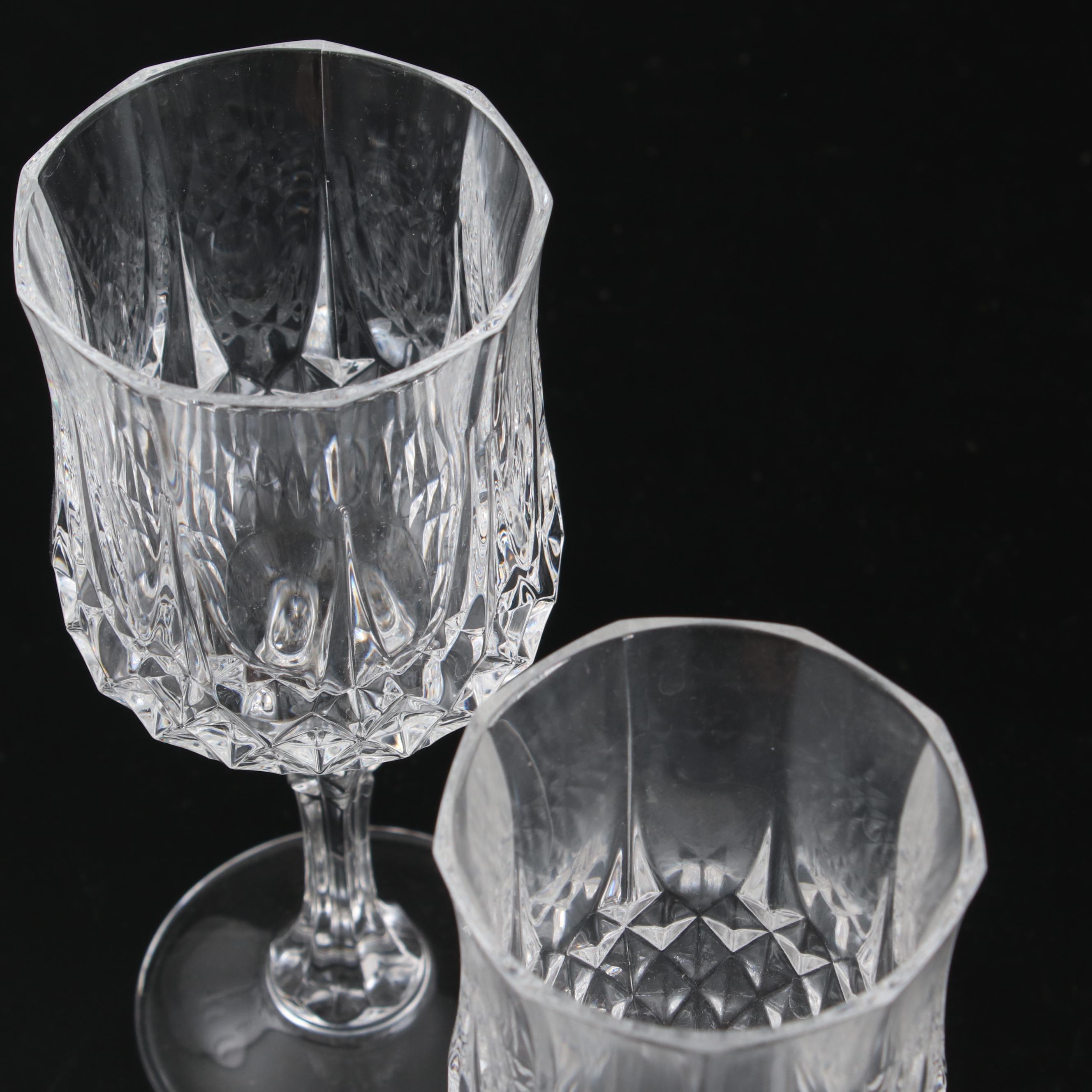 Cristal d'Arques "Longchamp" Crystal Red and White Wine Glasses with Pitcher