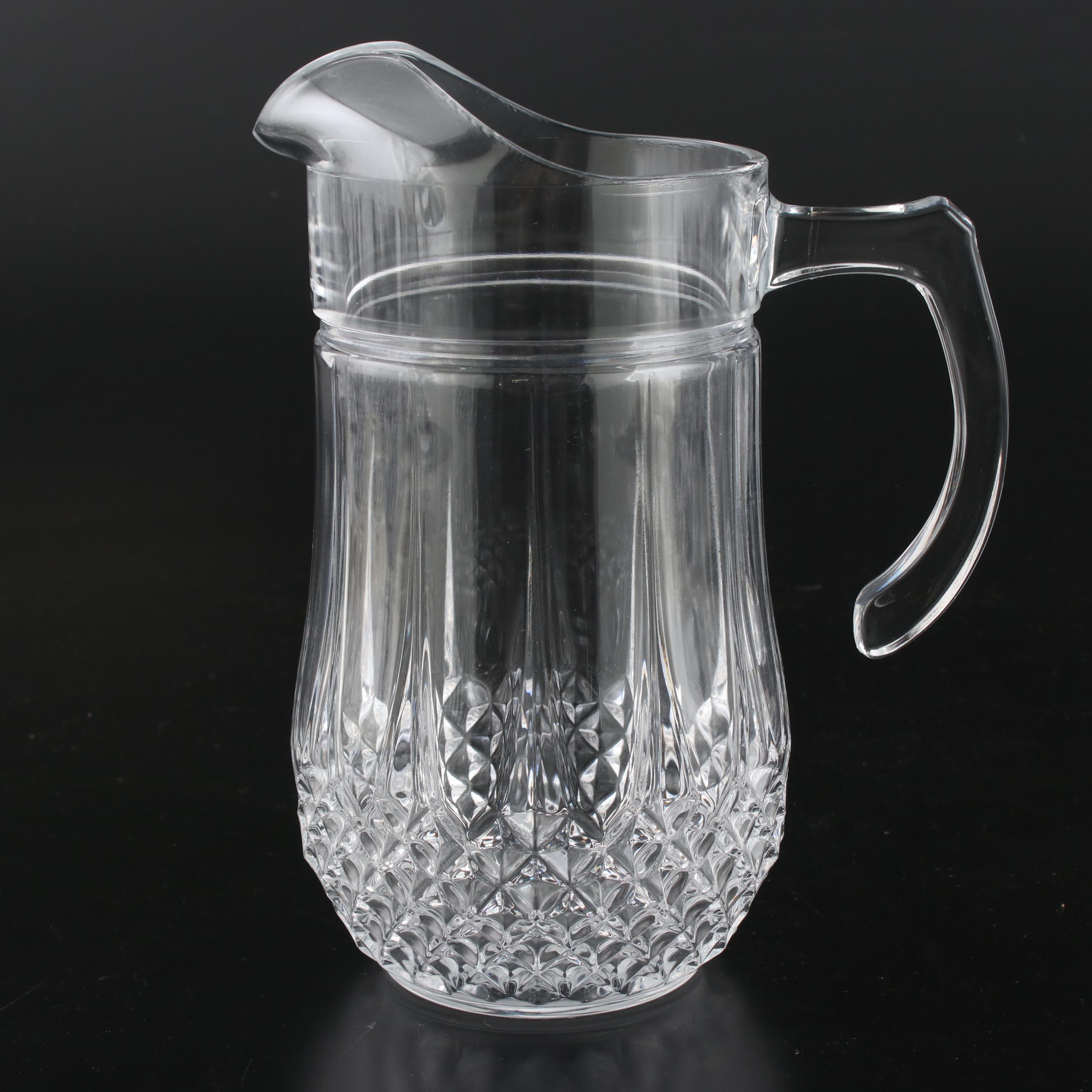 Cristal d'Arques "Longchamp" Crystal Red and White Wine Glasses with Pitcher