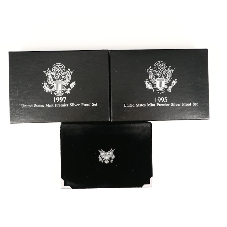 Three US Mint Premier Silver Proof Sets