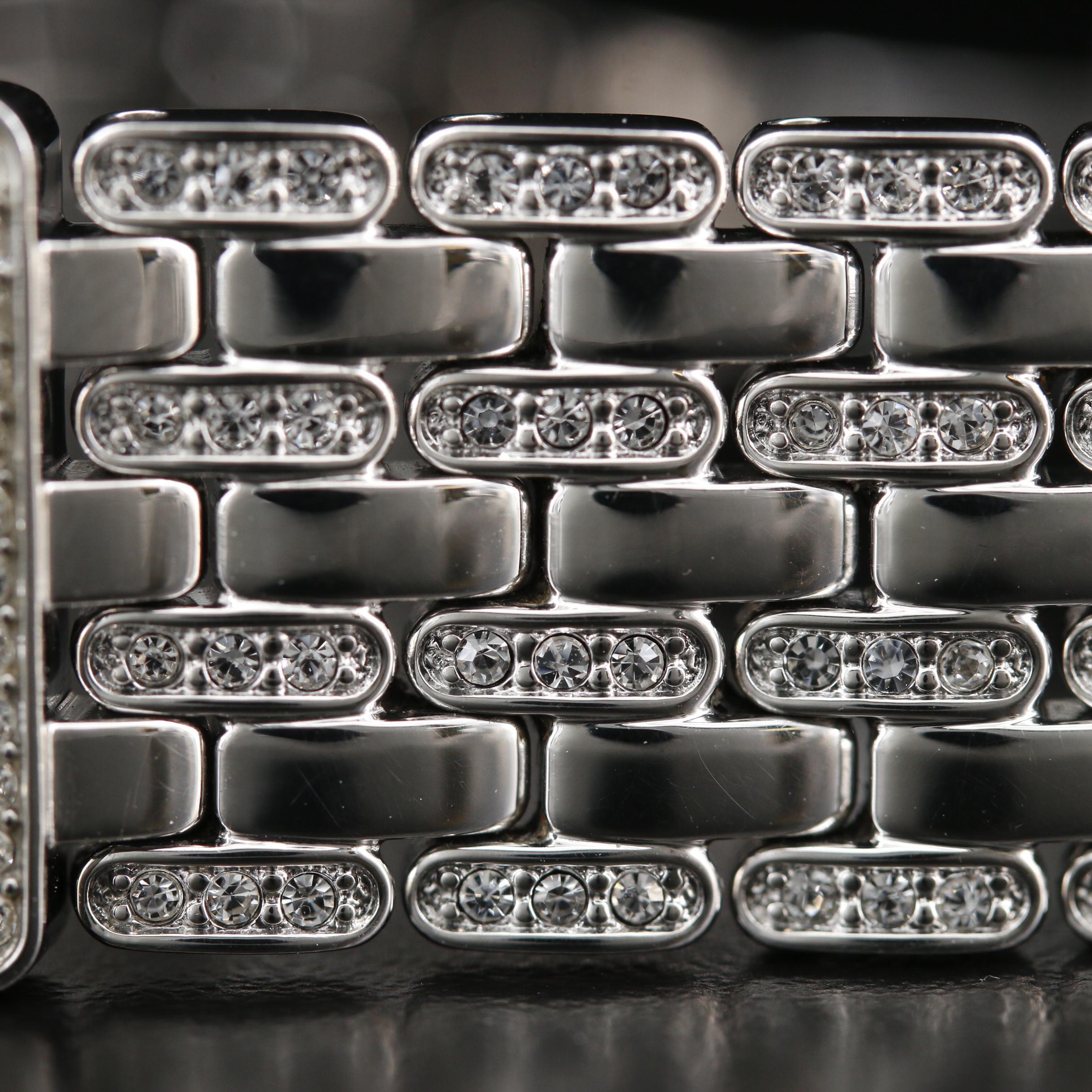 Bulova Mother of Pearl and Crystal Stainless Steel Quartz Watch