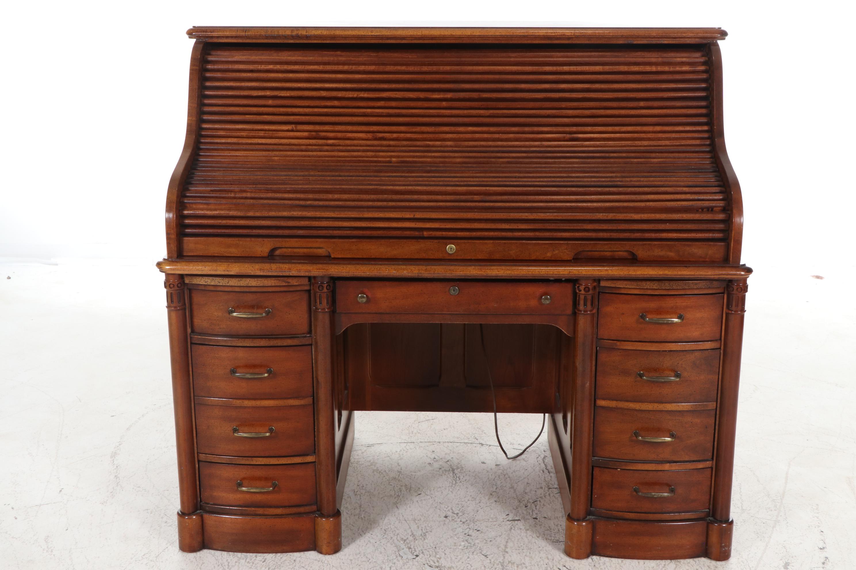 National Furniture Co. Mt. Airy Wood Roll-Top Desk