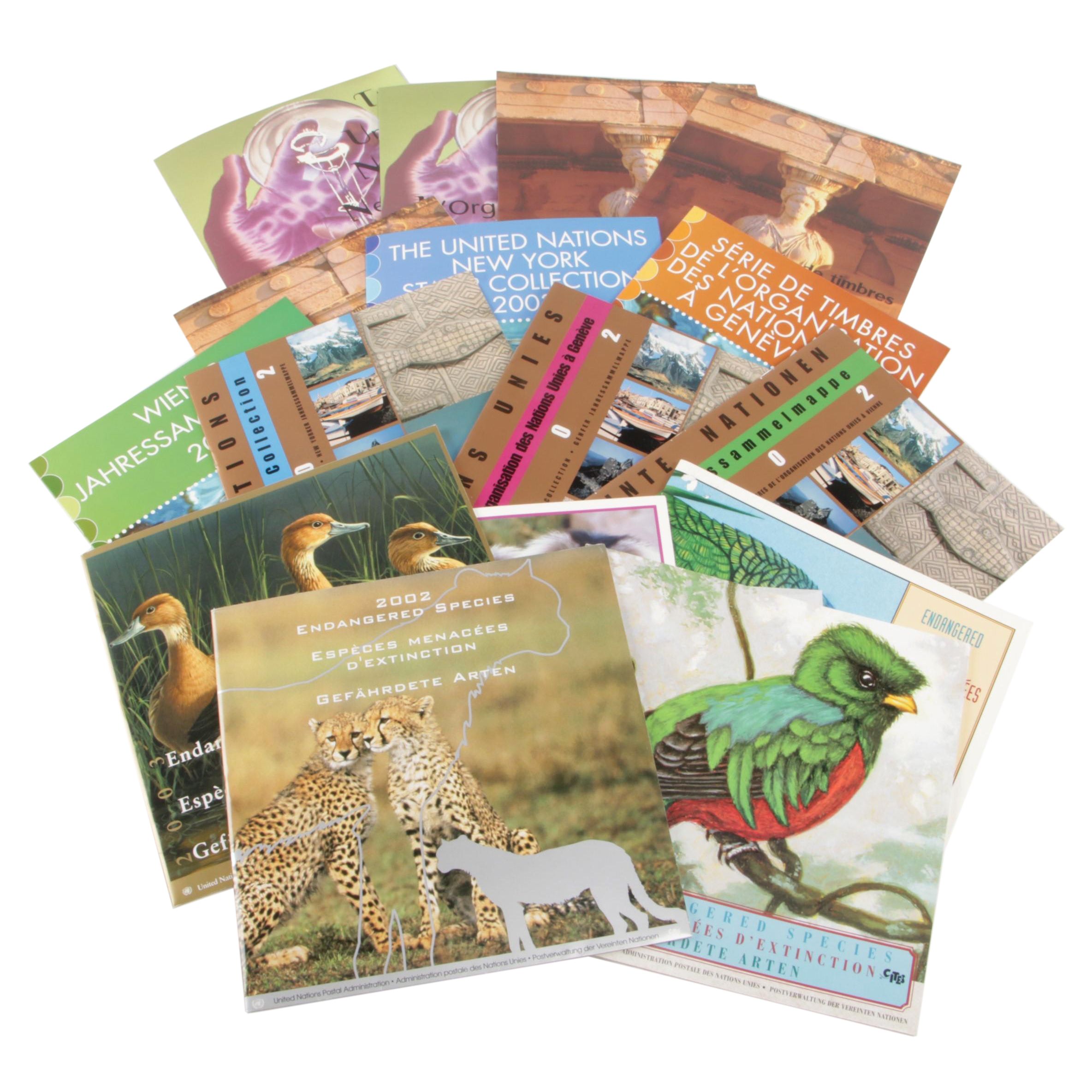 Seventeen Modern United Nations Commemorative Stamp Sets with Accompanying Books