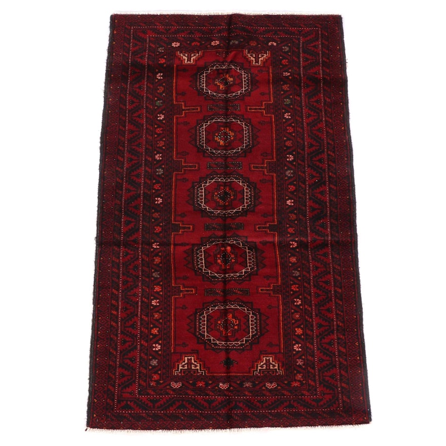 3'6 x 6'6 Hand-Knotted Afghani Bokhara Wool Rug