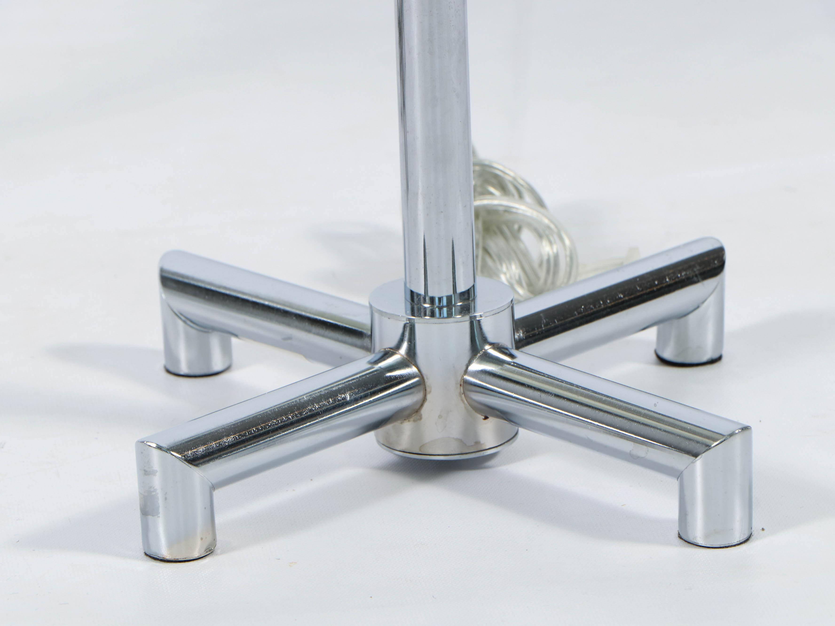 Modern Chrome Table Lamps with Fabric Bell Shade