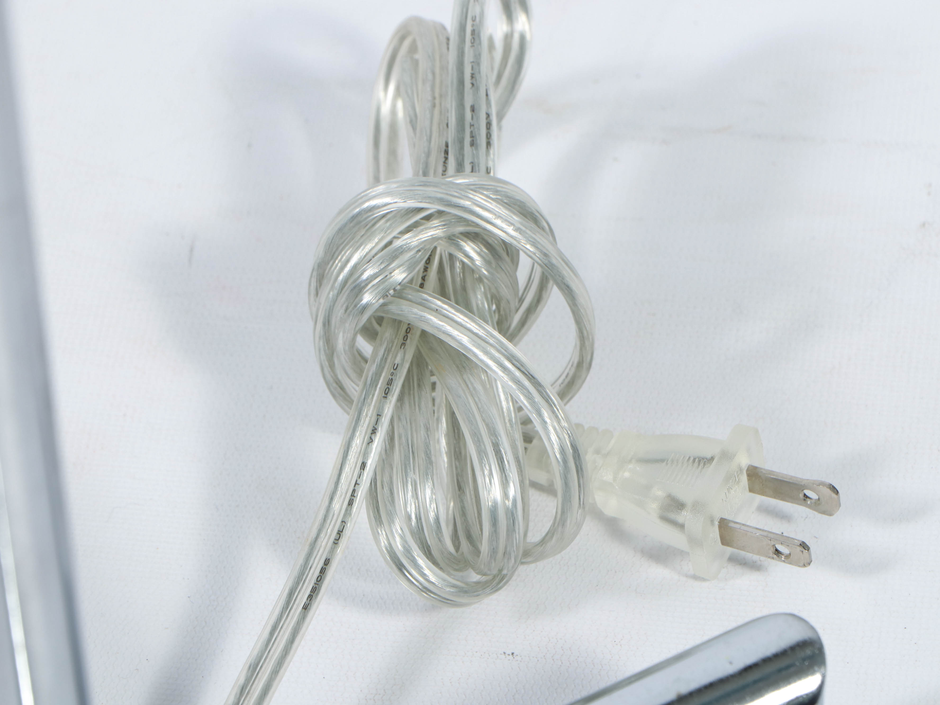 Modern Chrome Table Lamps with Fabric Bell Shade