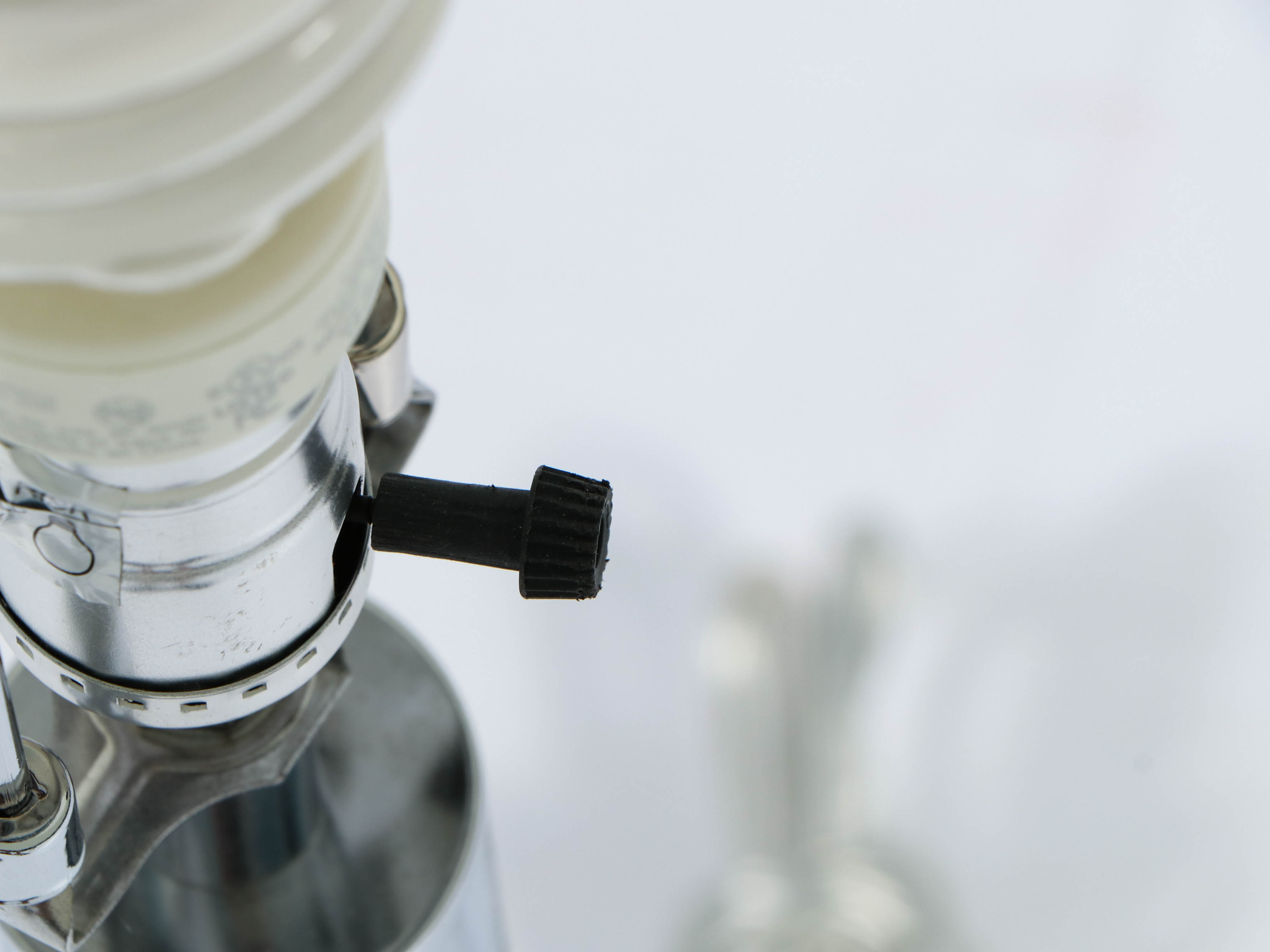 Modern Chrome Table Lamps with Fabric Bell Shade