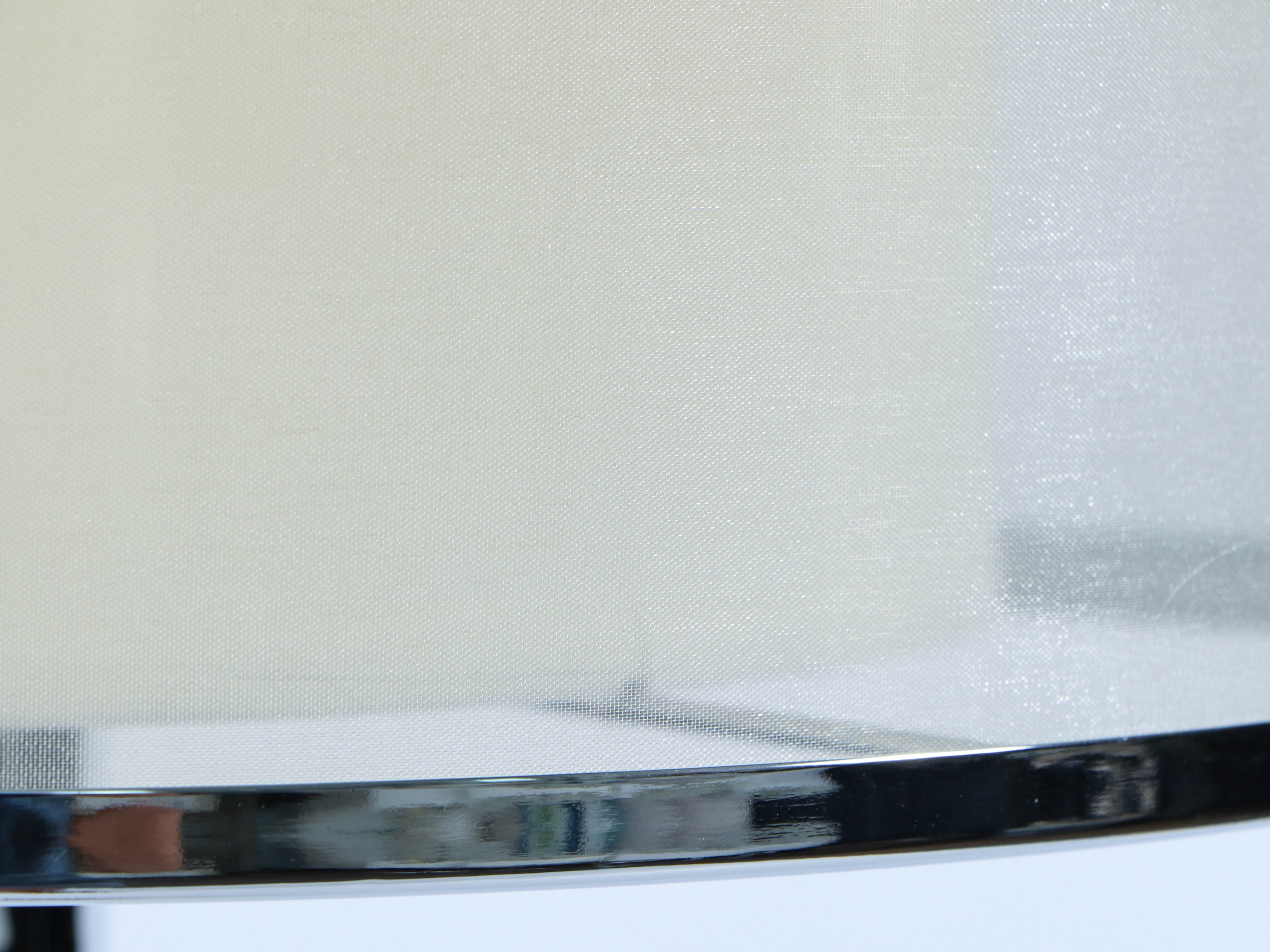 Adjustable Chrome Floor Lamp with Sheer Fabric Shade