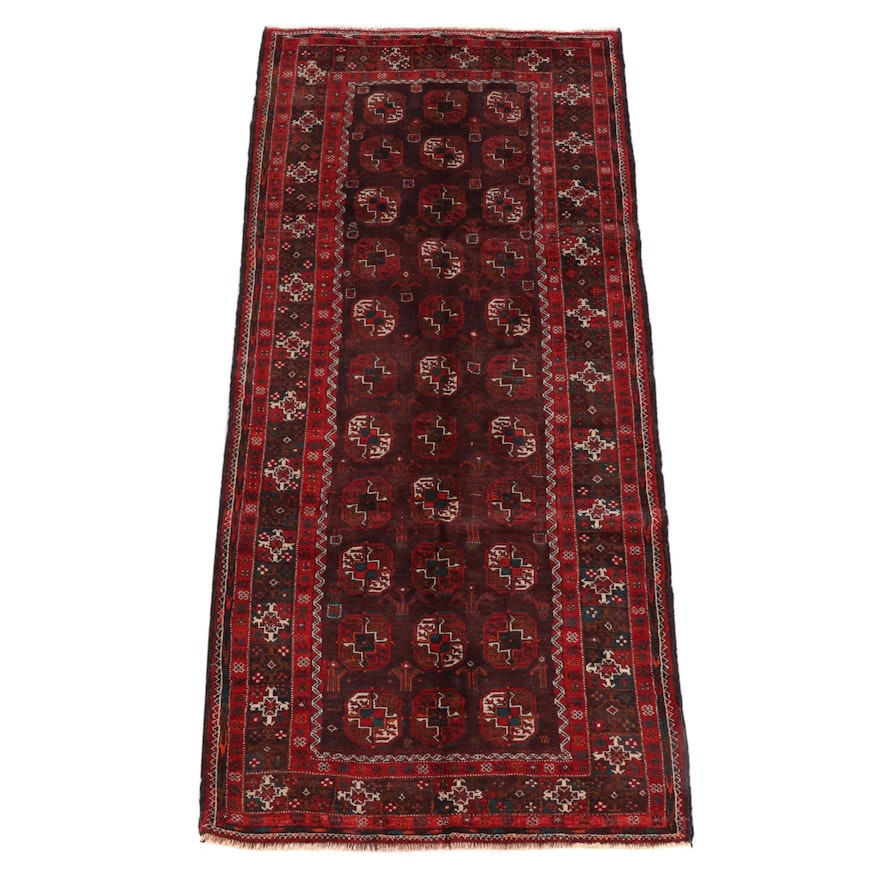 4'0 x 8'7 Hand-Knotted Turkmen Ersari Wool Long Rug