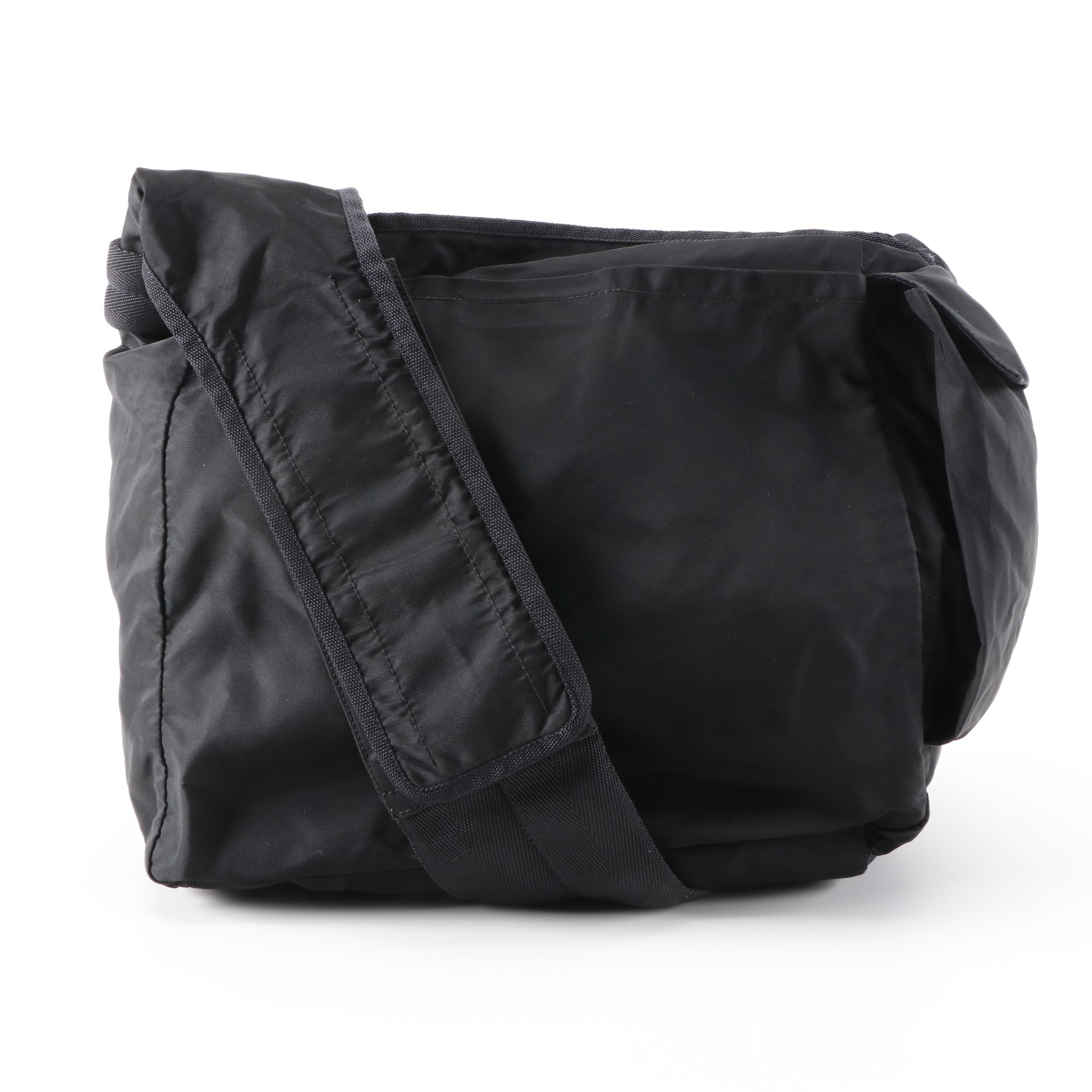 Prada Tessuto Black Nylon Drawstring Bag