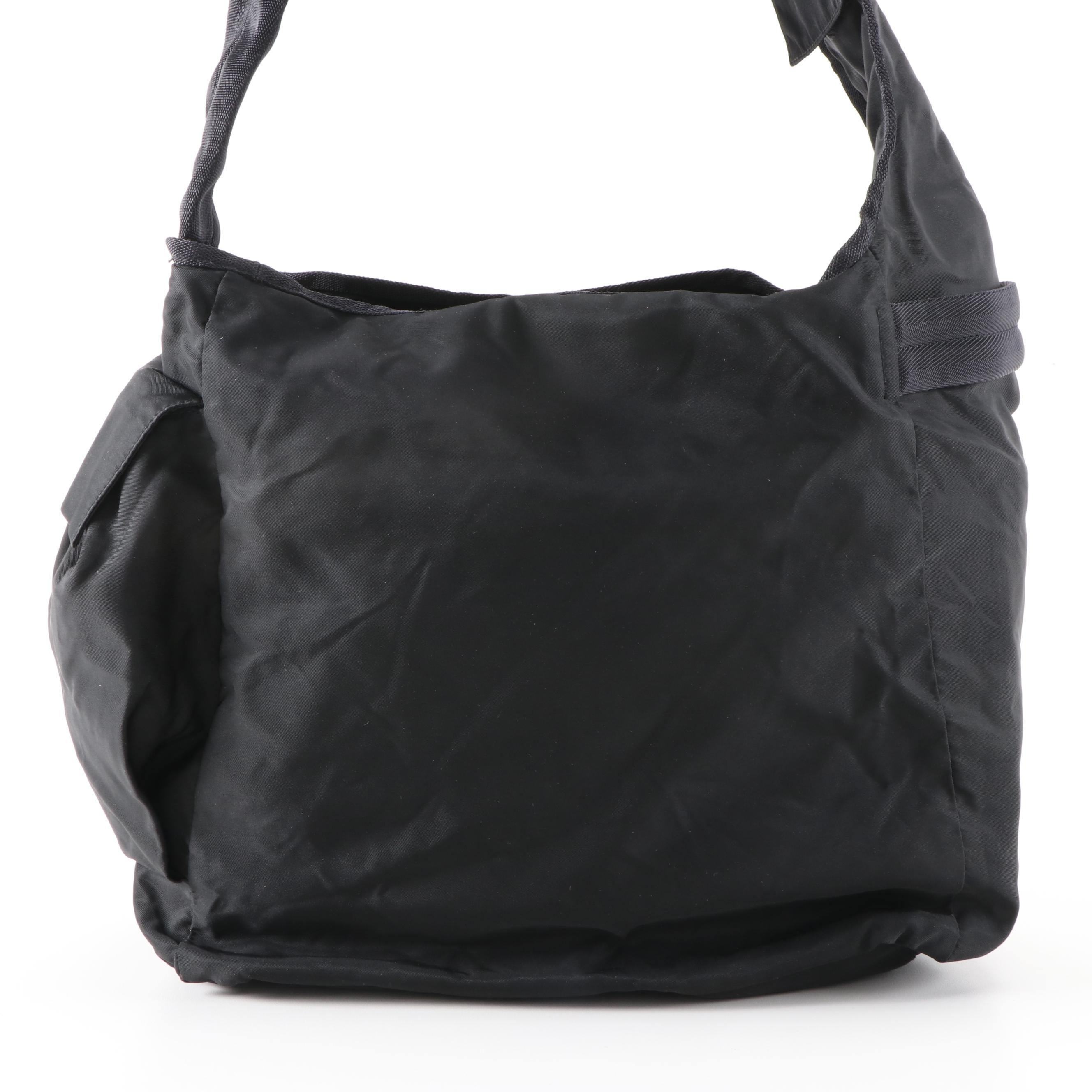 Prada Tessuto Black Nylon Drawstring Bag