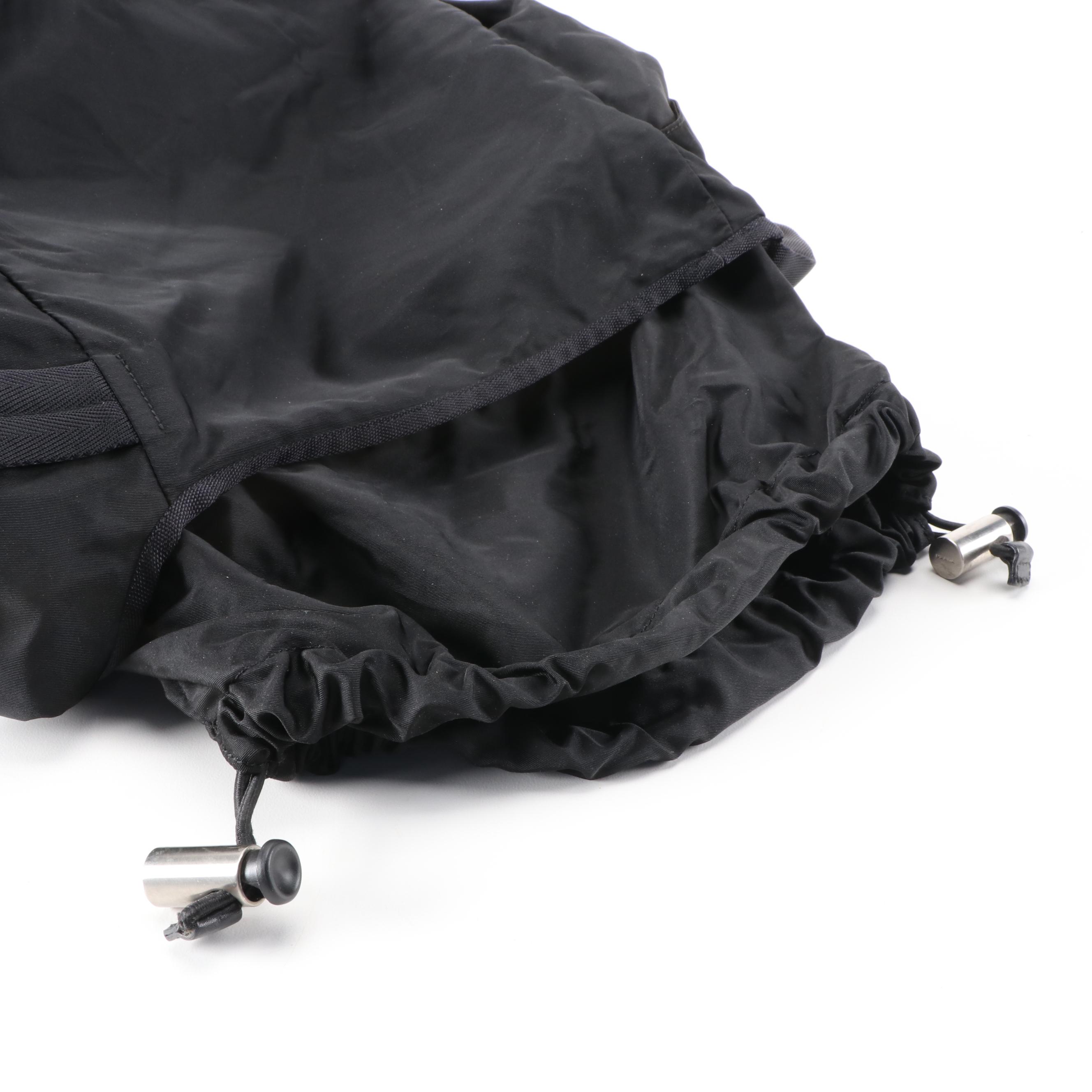 Prada Tessuto Black Nylon Drawstring Bag