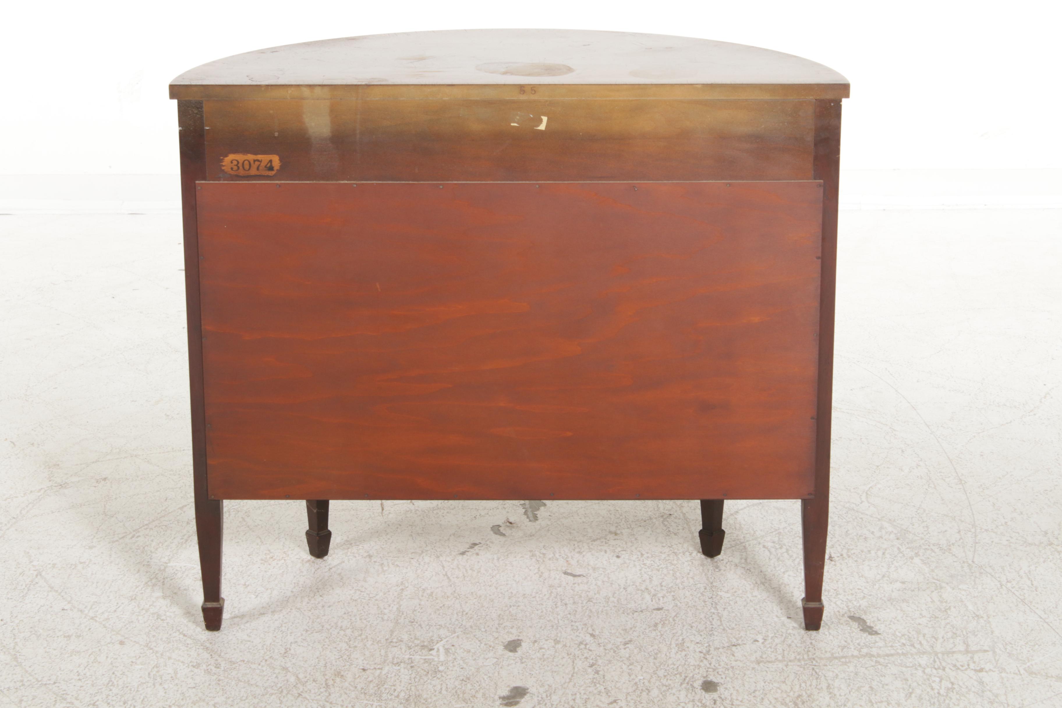 Johnson-Handley-Johnson Co. Hepplewhite Style Hardwood Demilune Commode