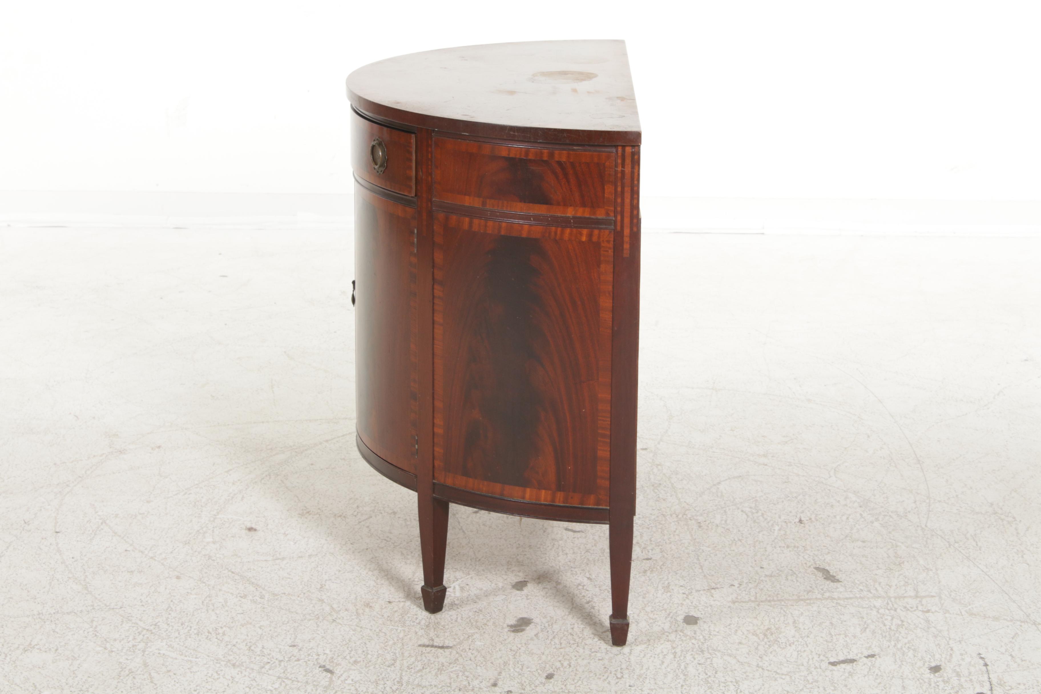 Johnson-Handley-Johnson Co. Hepplewhite Style Hardwood Demilune Commode