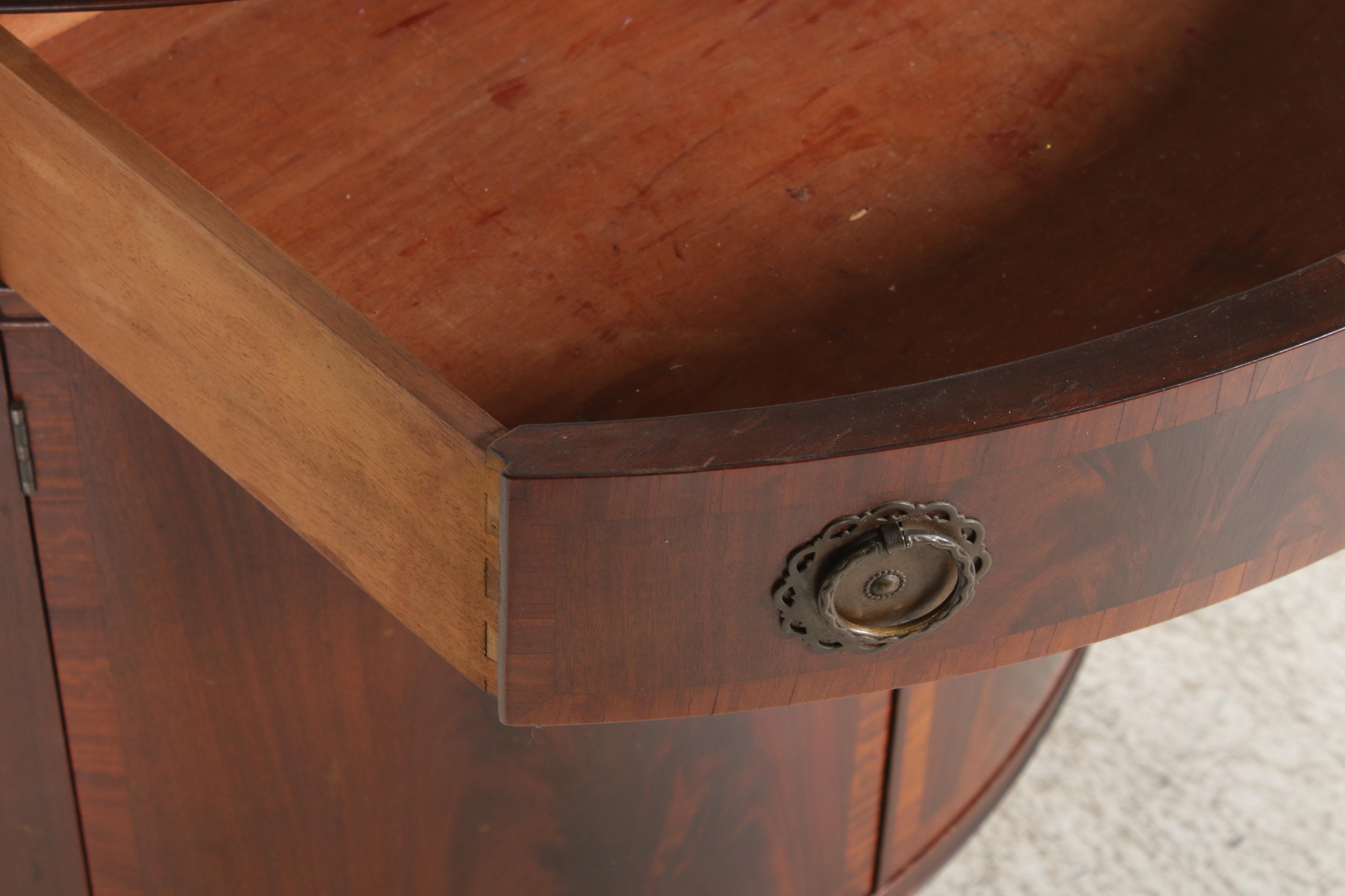 Johnson-Handley-Johnson Co. Hepplewhite Style Hardwood Demilune Commode