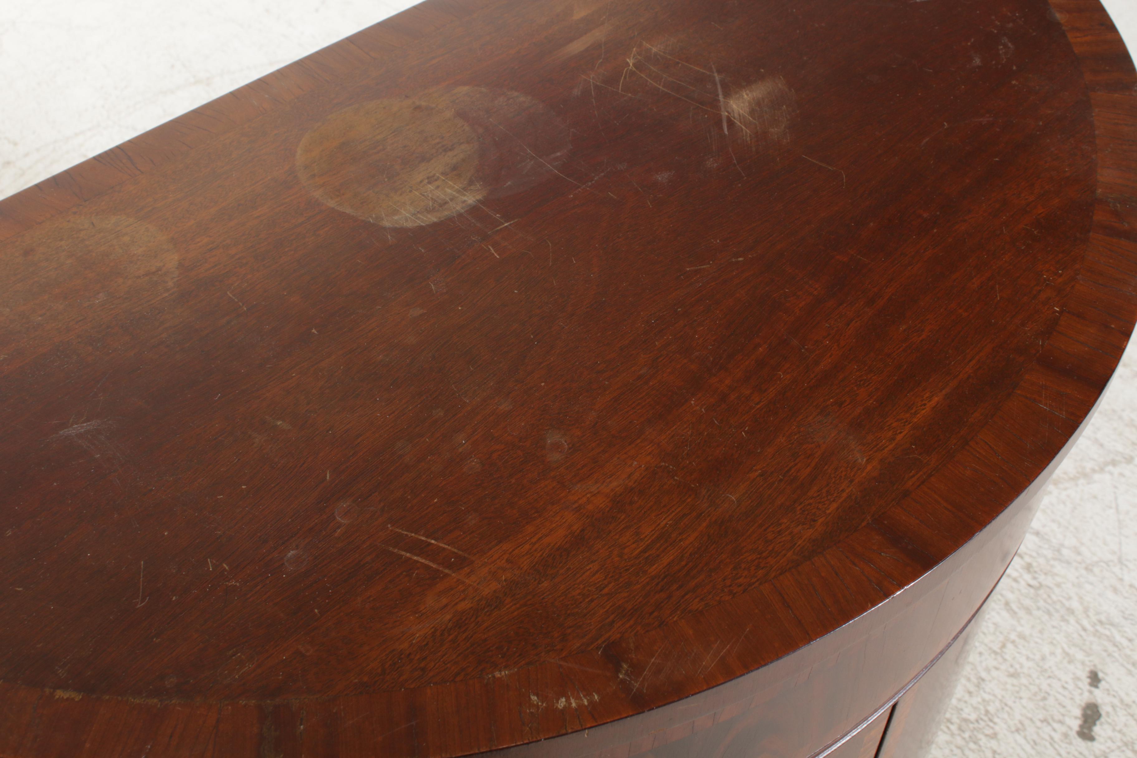 Johnson-Handley-Johnson Co. Hepplewhite Style Hardwood Demilune Commode