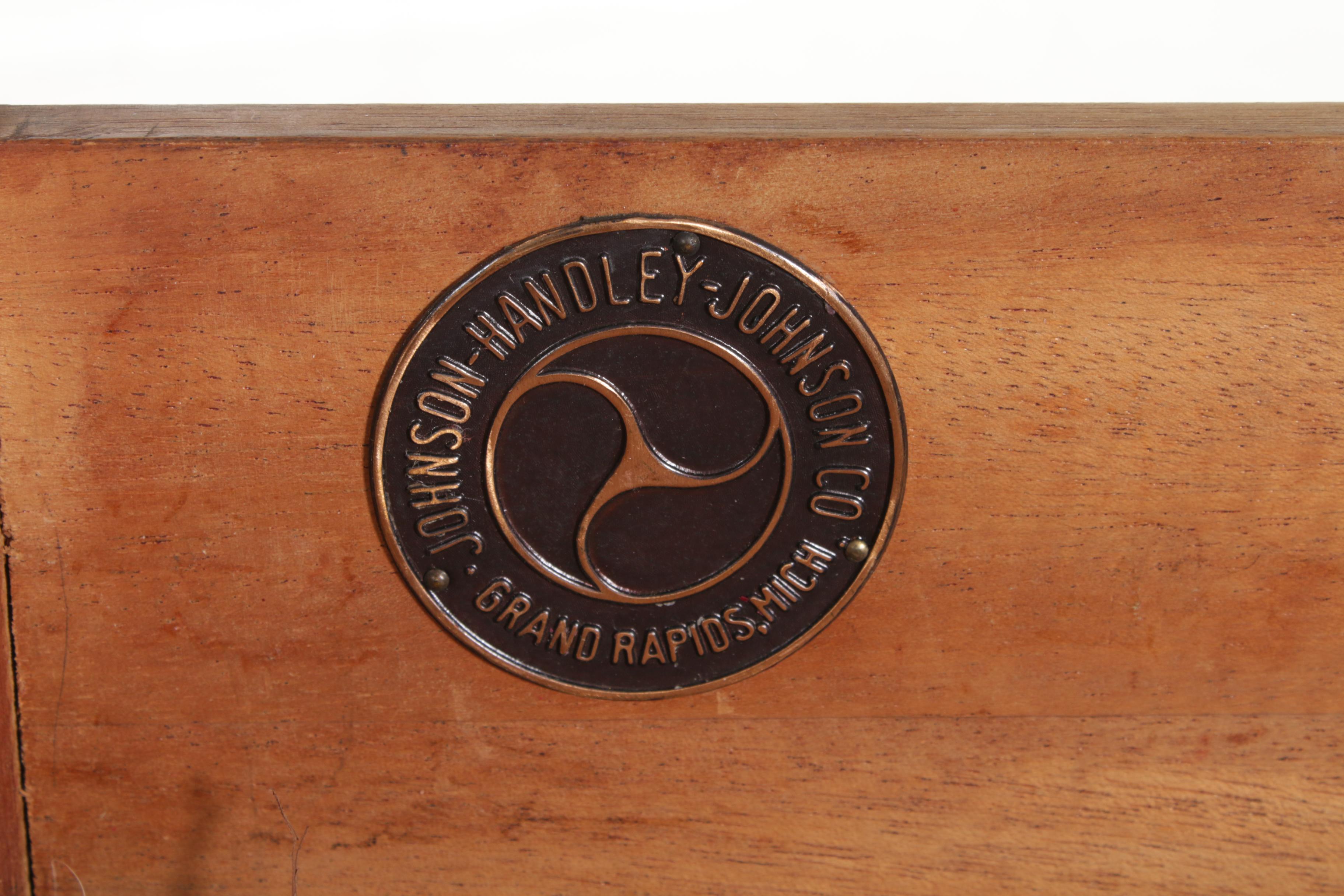 Johnson-Handley-Johnson Co. Hepplewhite Style Hardwood Demilune Commode