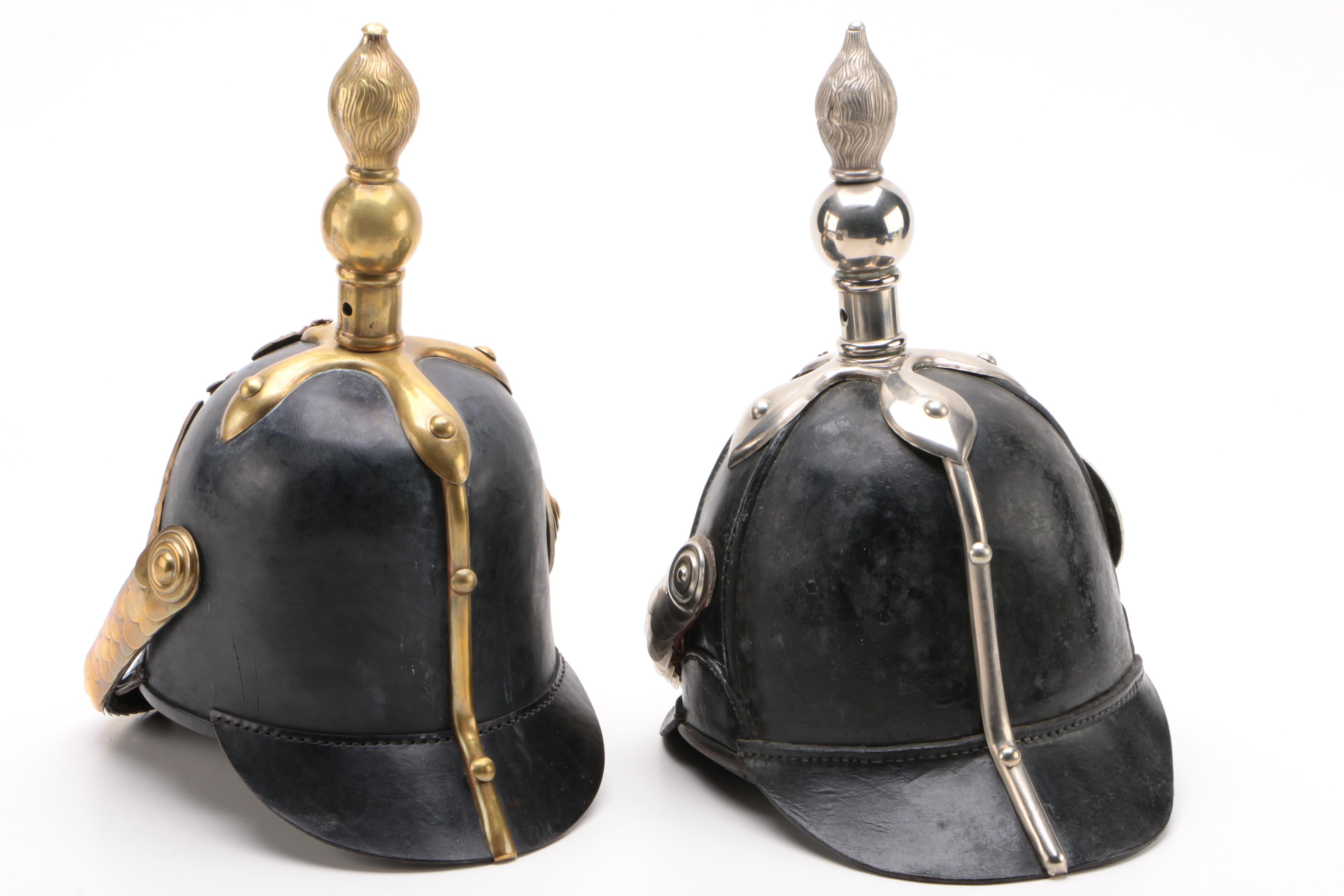 Fine Replica Models of German and Russian Pickelhaube Style Military Helmets