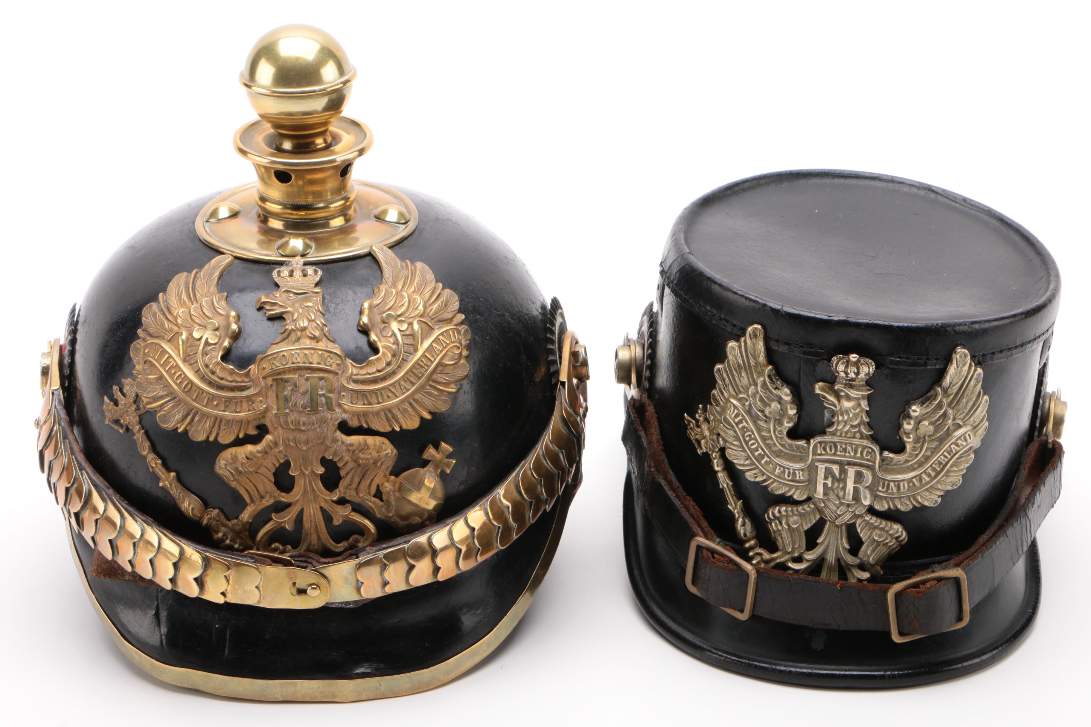 Fine Replica Models of German and Russian Pickelhaube Style Military Helmets