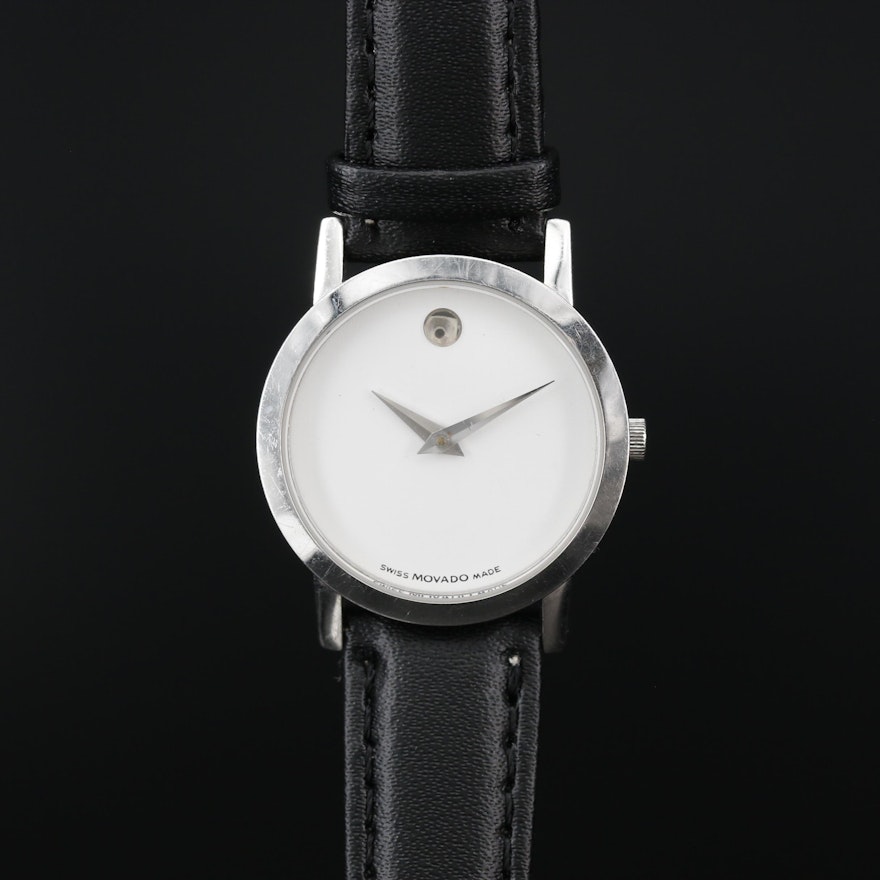 Movado Museum White Dial Stainless Steel Wristwatch