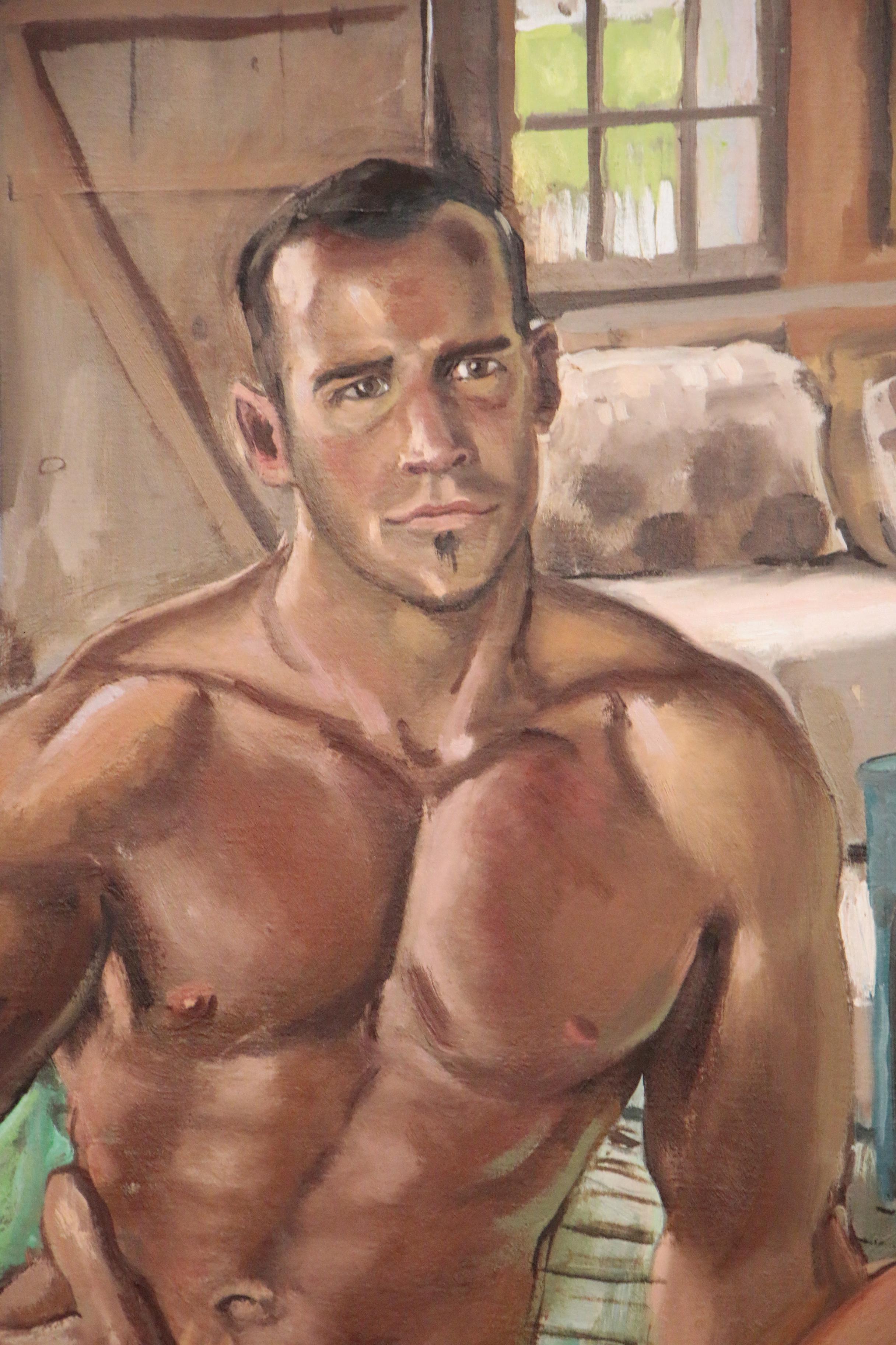 Joseph Fanelli Monumental Oil Painting "Matthew in the Mirror"