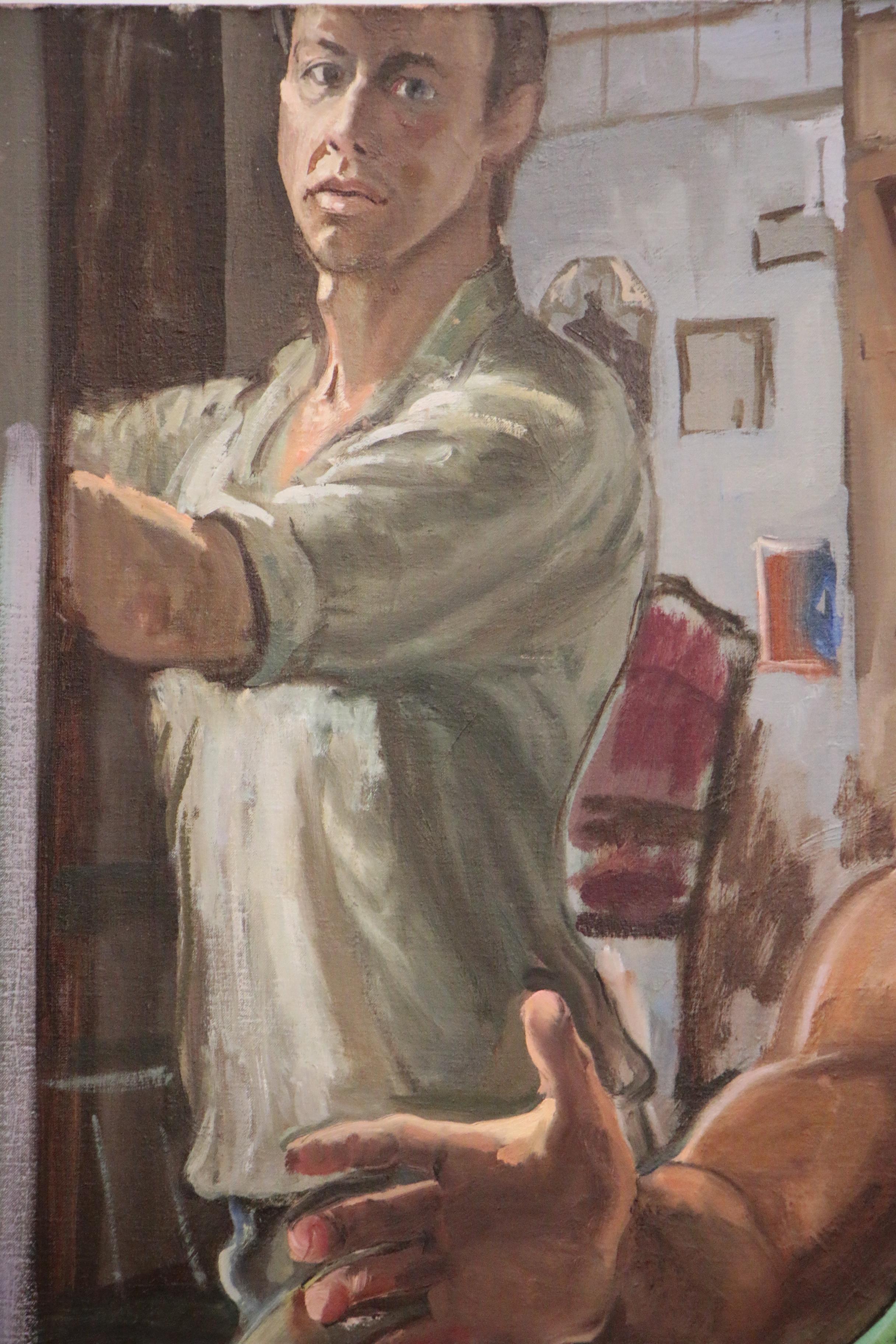 Joseph Fanelli Monumental Oil Painting "Matthew in the Mirror"