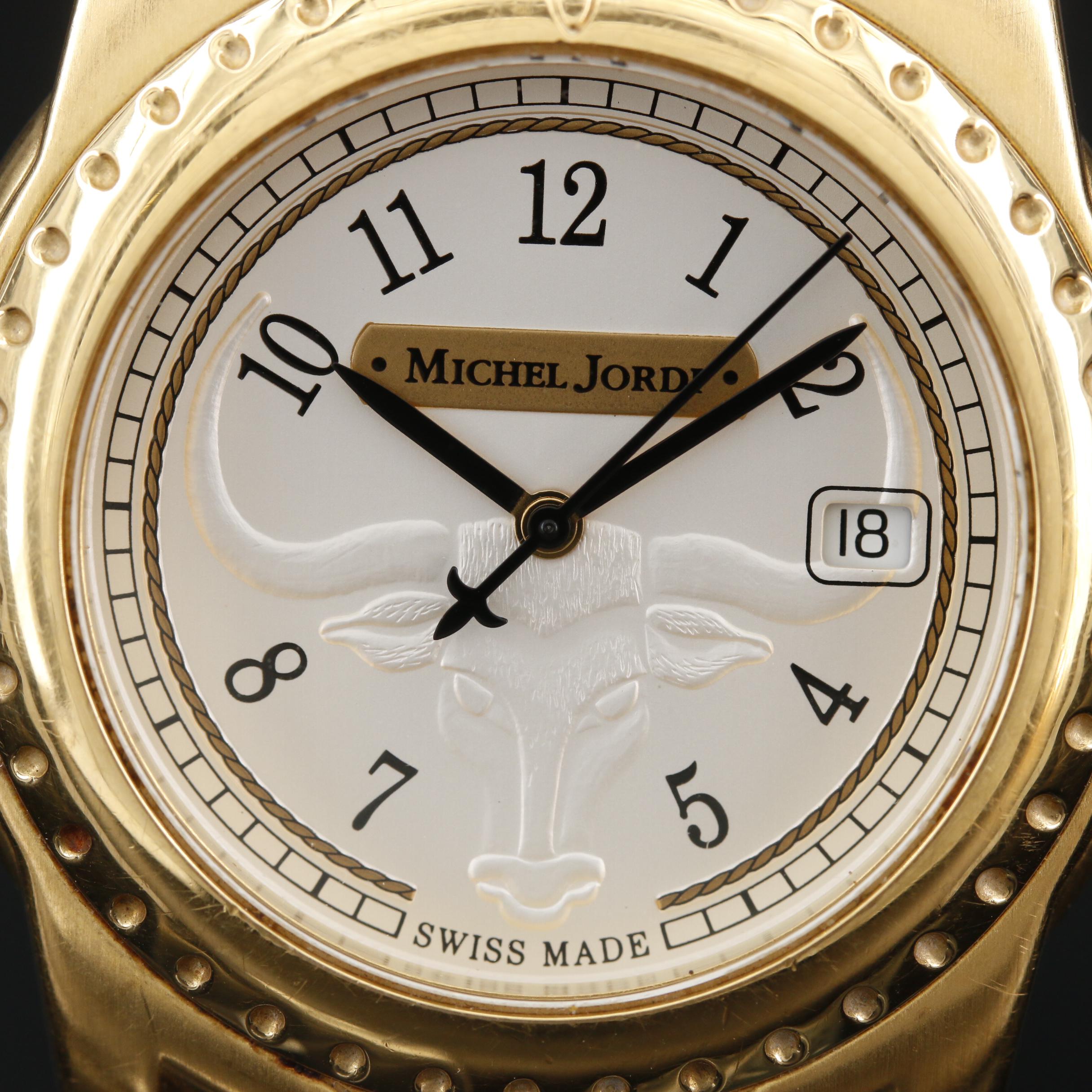 Michael Jordi Texas Longhorn Gold Tone Quartz Watch