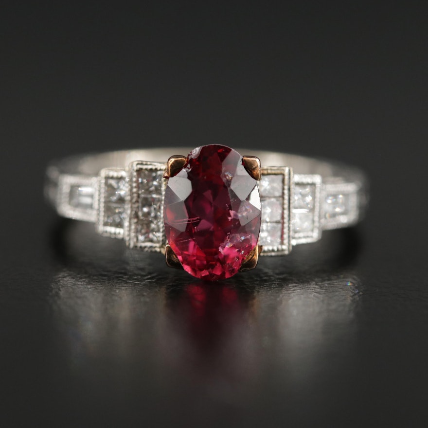 18K Pink Tourmaline and Diamond Ring