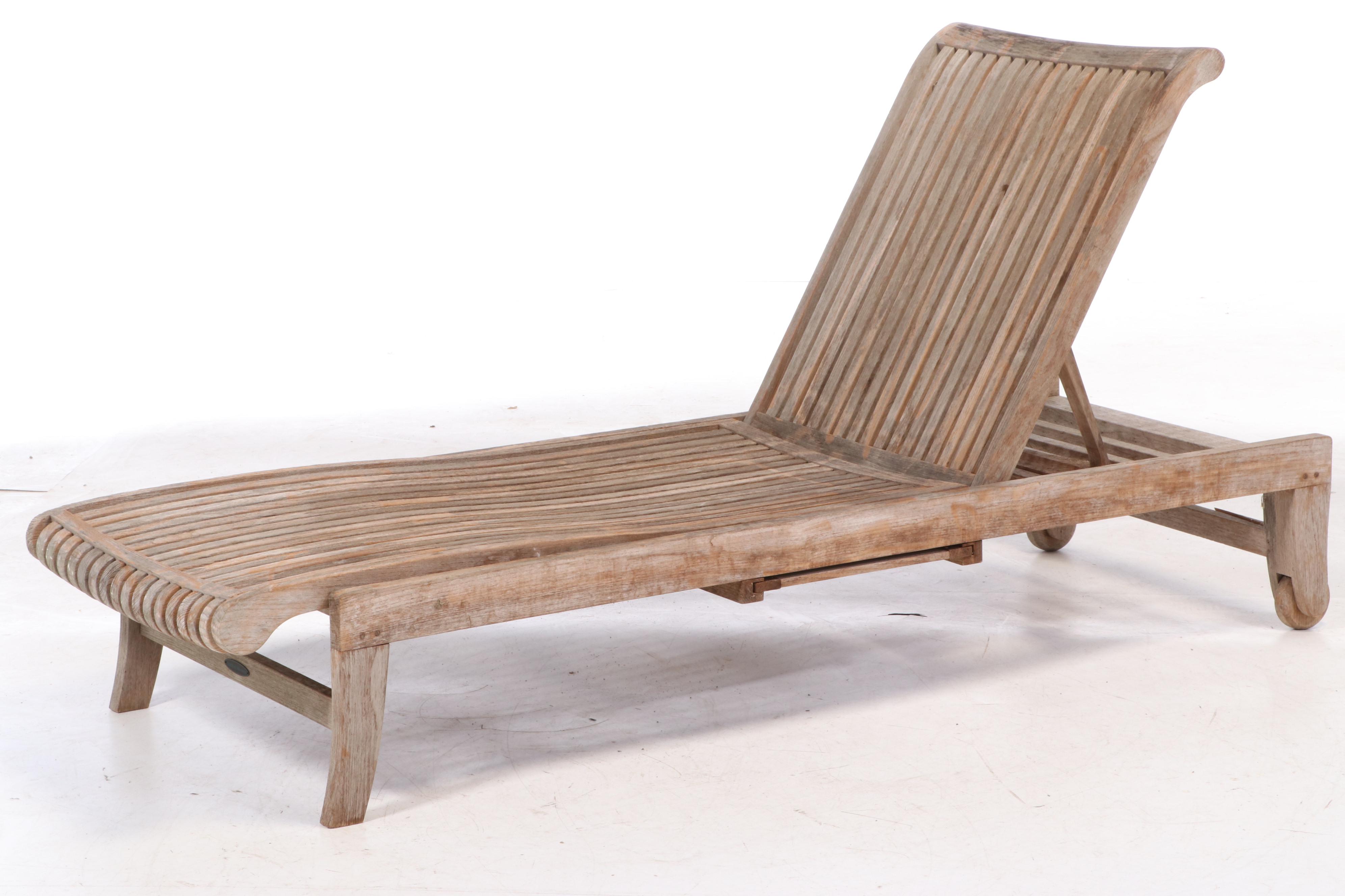 Avignon Collection by Smith & Hawken Teak Chaise Lounge Chairs