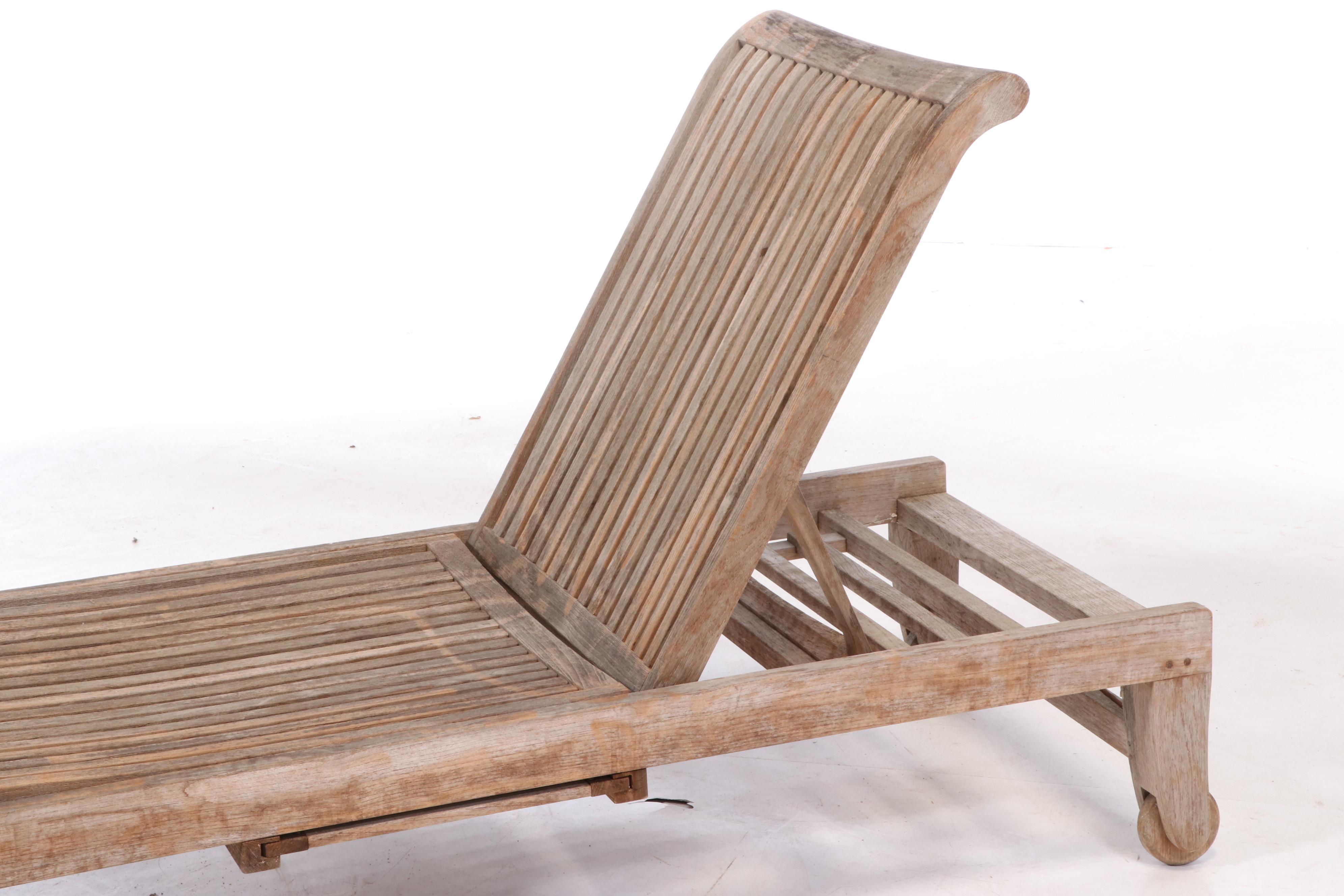 Avignon Collection by Smith & Hawken Teak Chaise Lounge Chairs