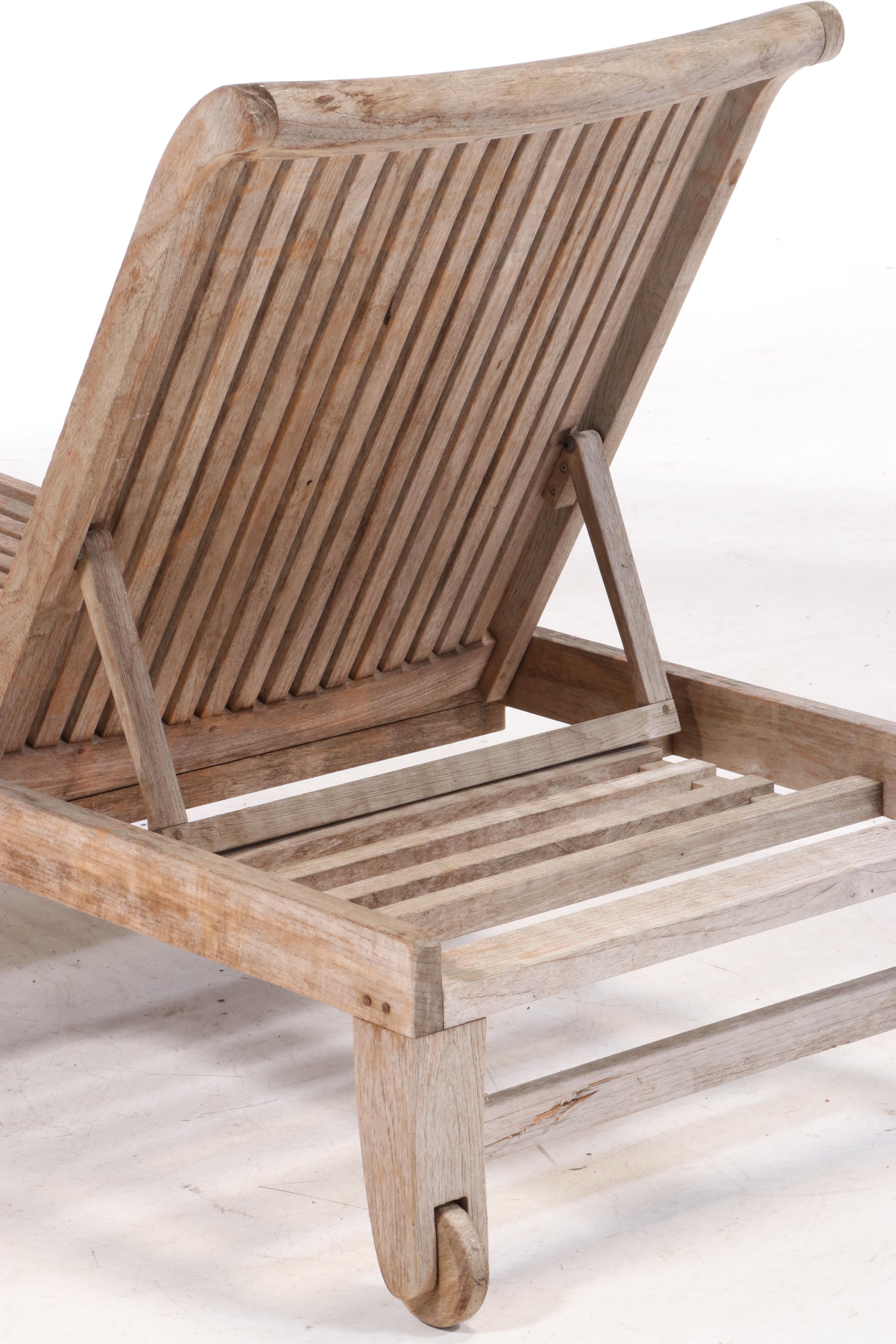 Avignon Collection by Smith & Hawken Teak Chaise Lounge Chairs
