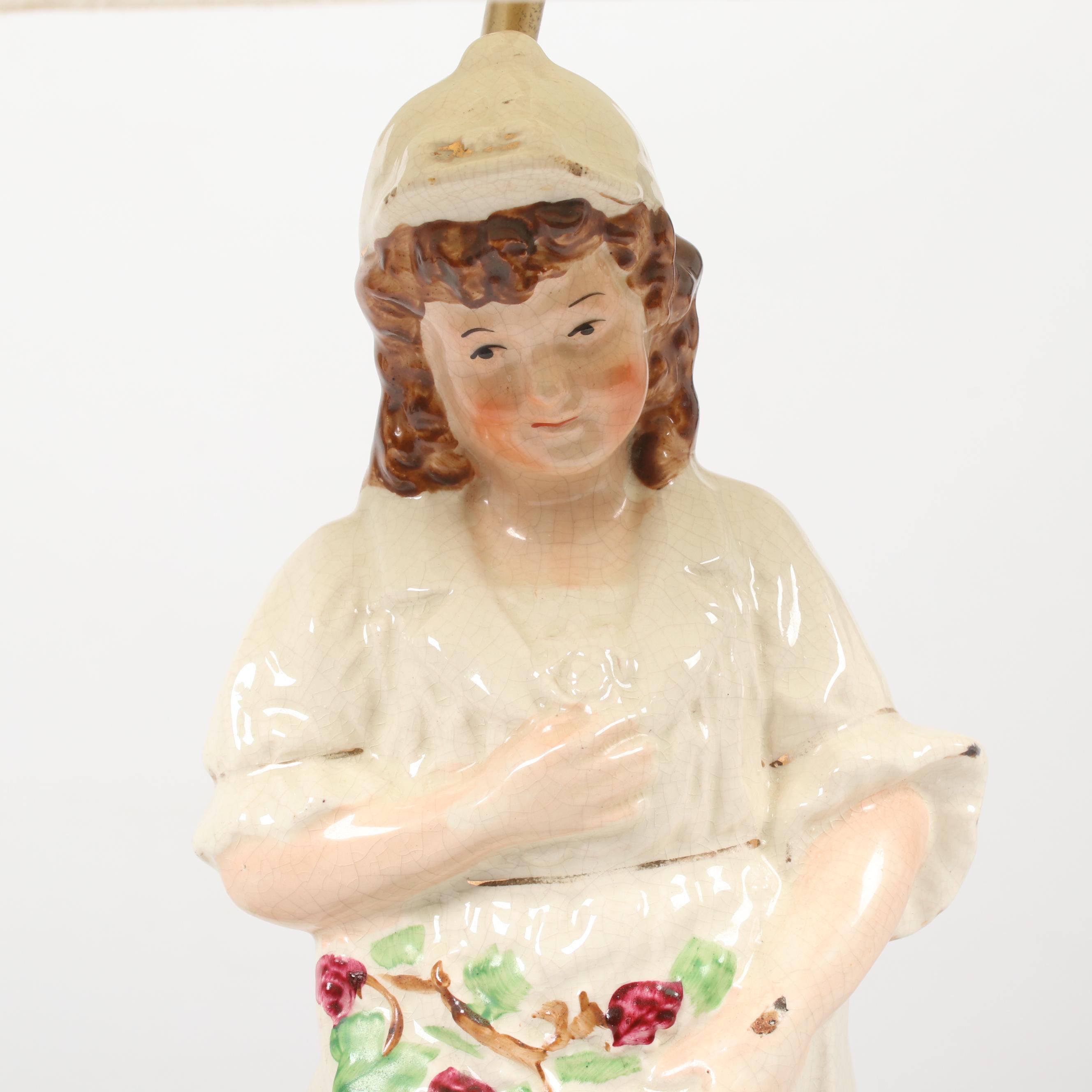 Staffordshire Porcelain Converted Figural Table Lamp