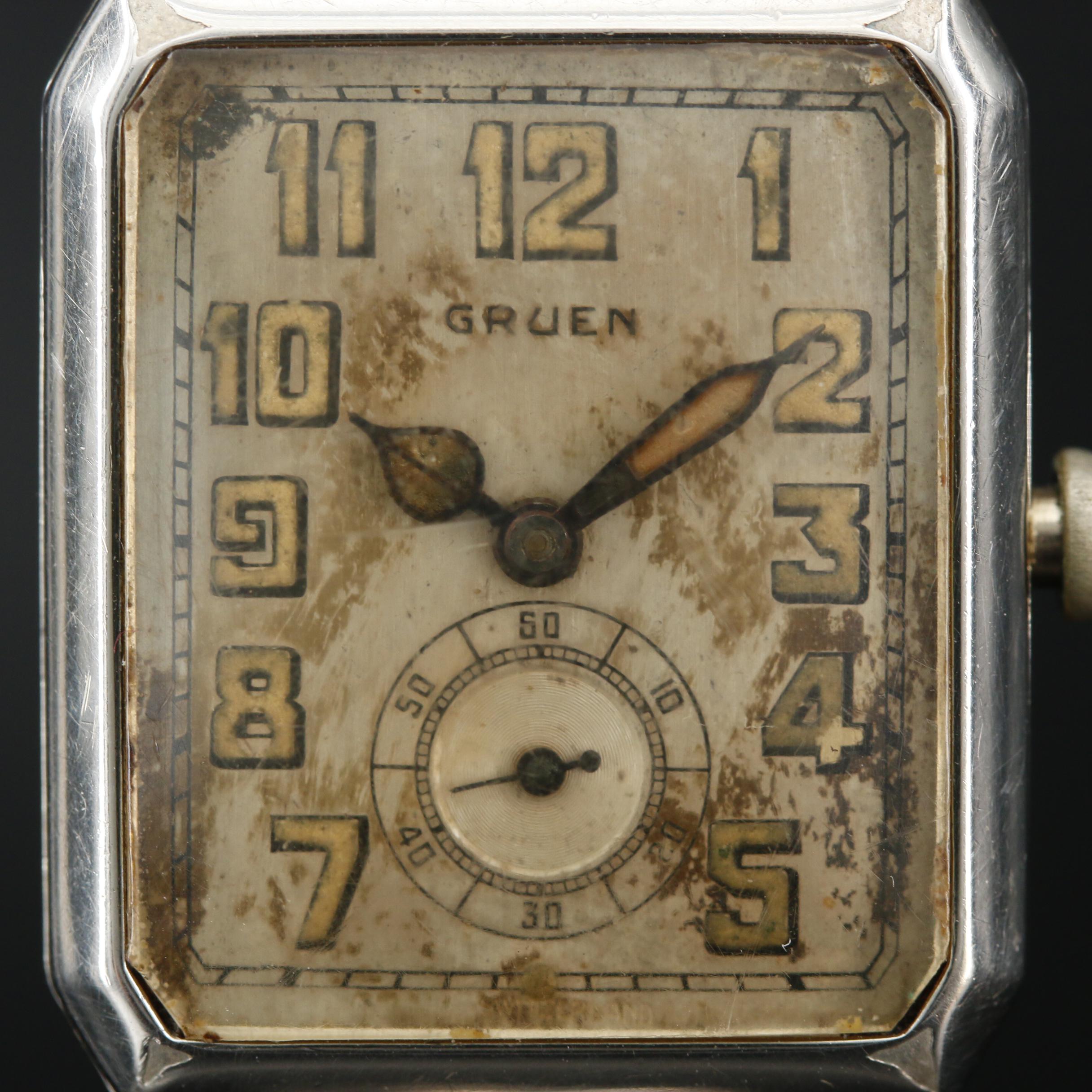 1920s Gruen Guild Gold Filled and Sterling Silver Watch
