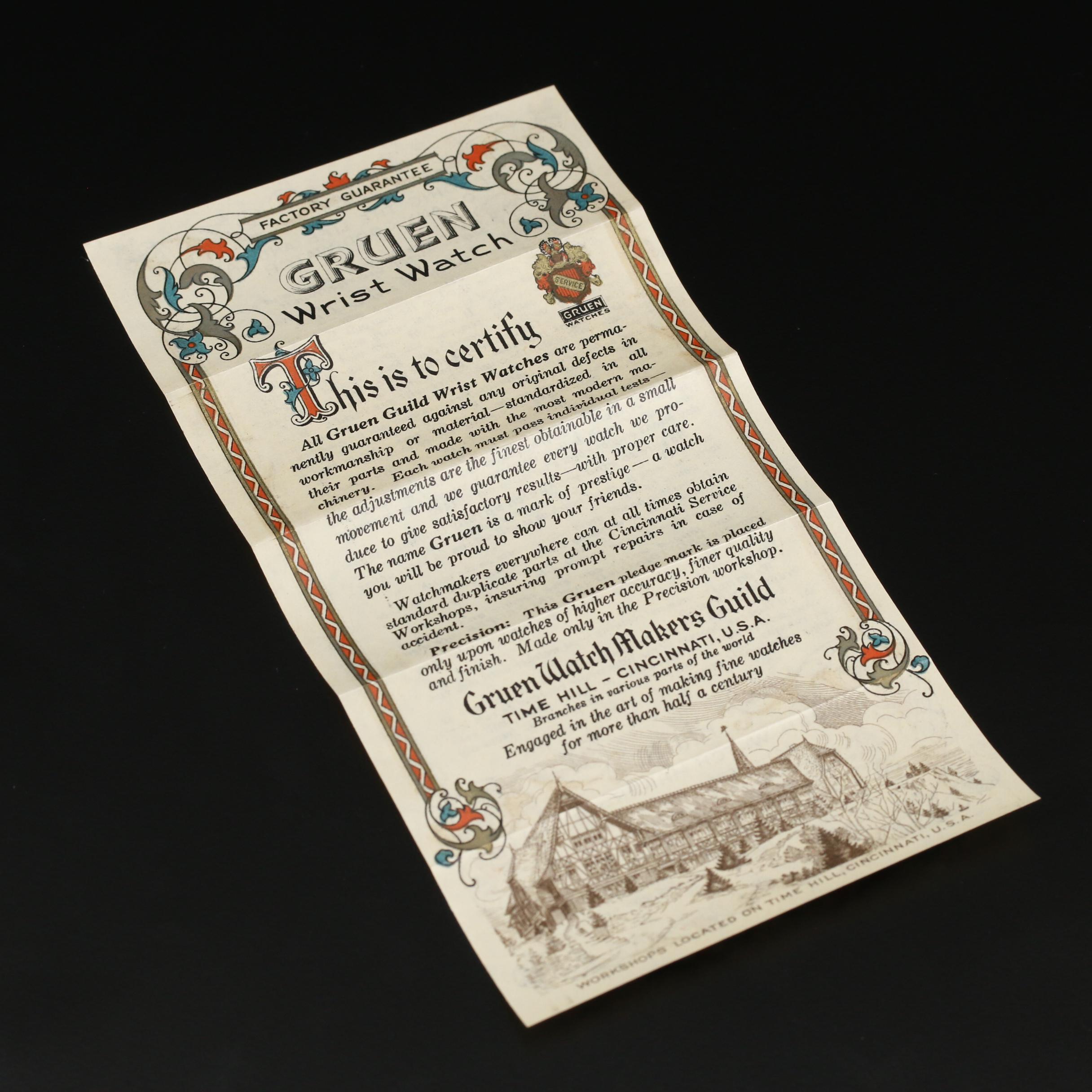 1920s Gruen Guild Gold Filled and Sterling Silver Watch