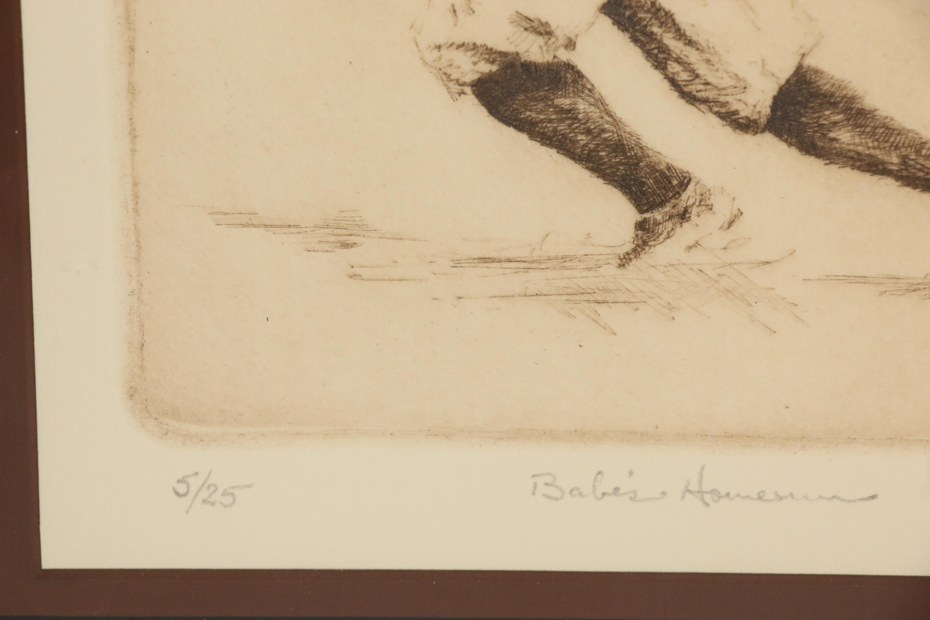 Kent Talmage Bowers Etchings"Lou Gehrig" and "Babe's Homerun", 1992