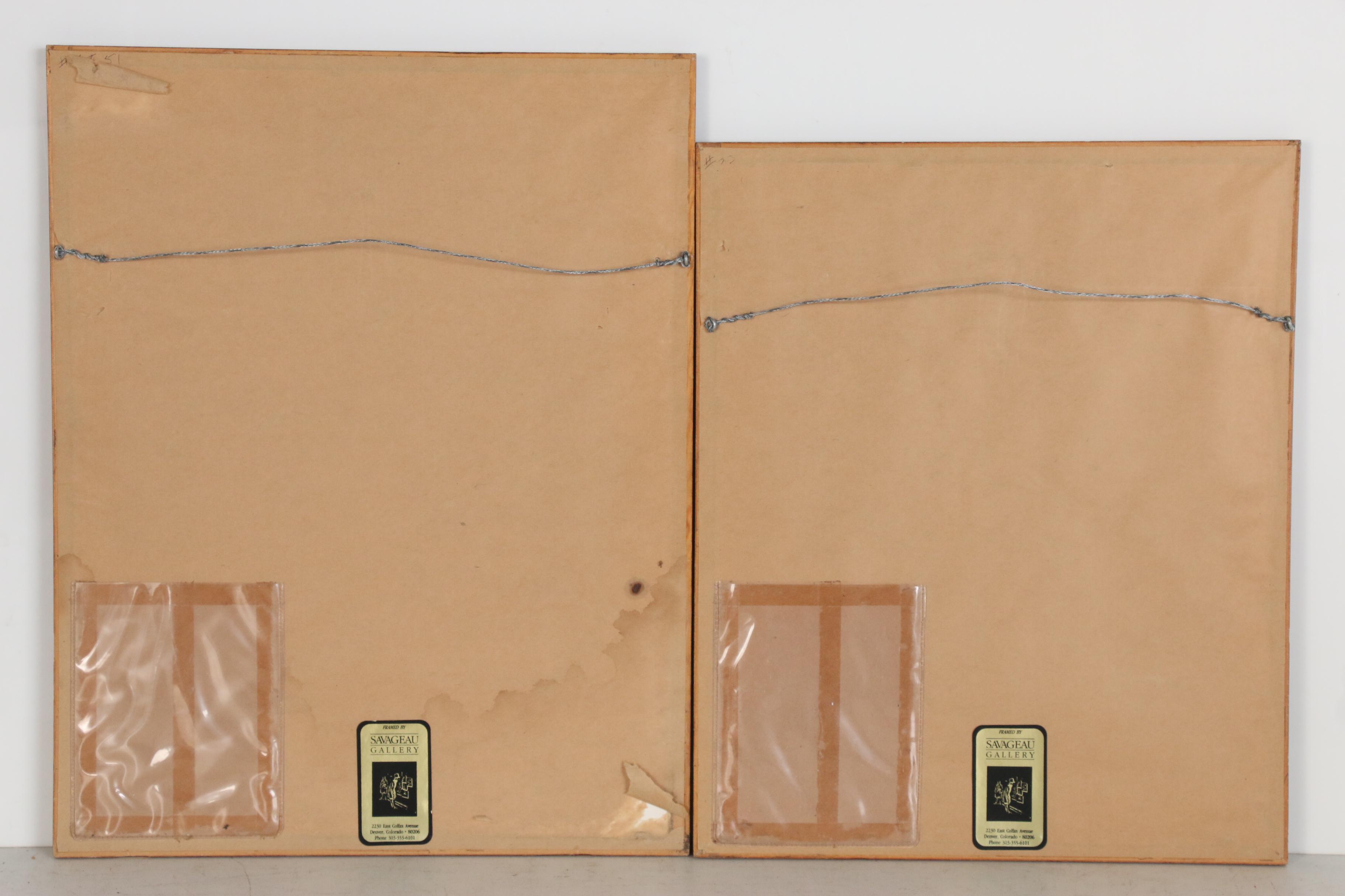 Kent Talmage Bowers Etchings"Lou Gehrig" and "Babe's Homerun", 1992