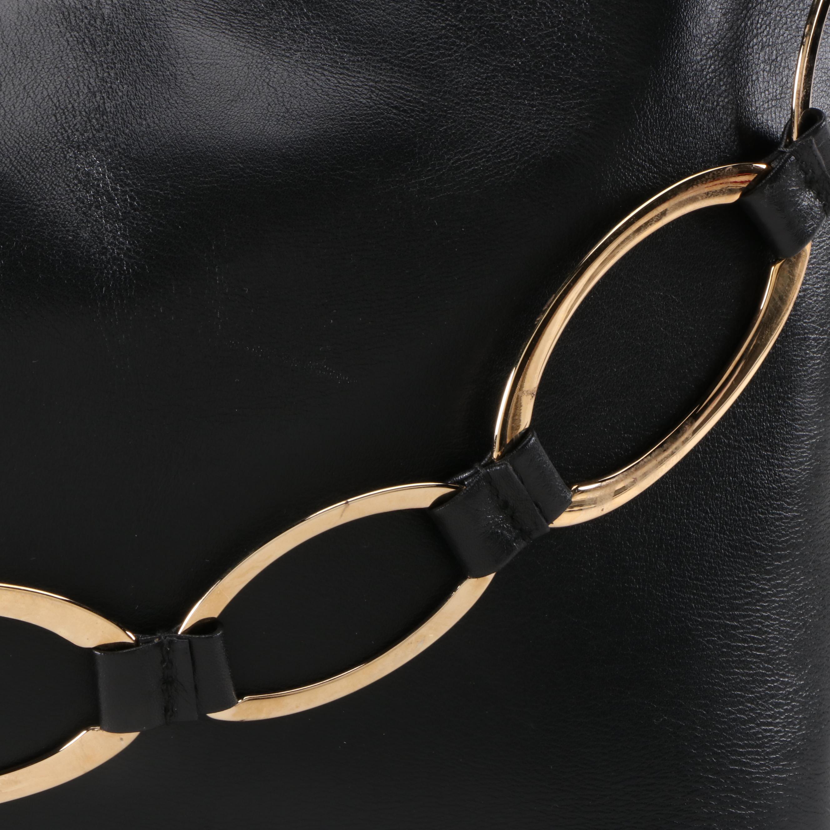 Gucci Heavy Chain Black Leather Shoulder Bag from Saks Fifth Avenue