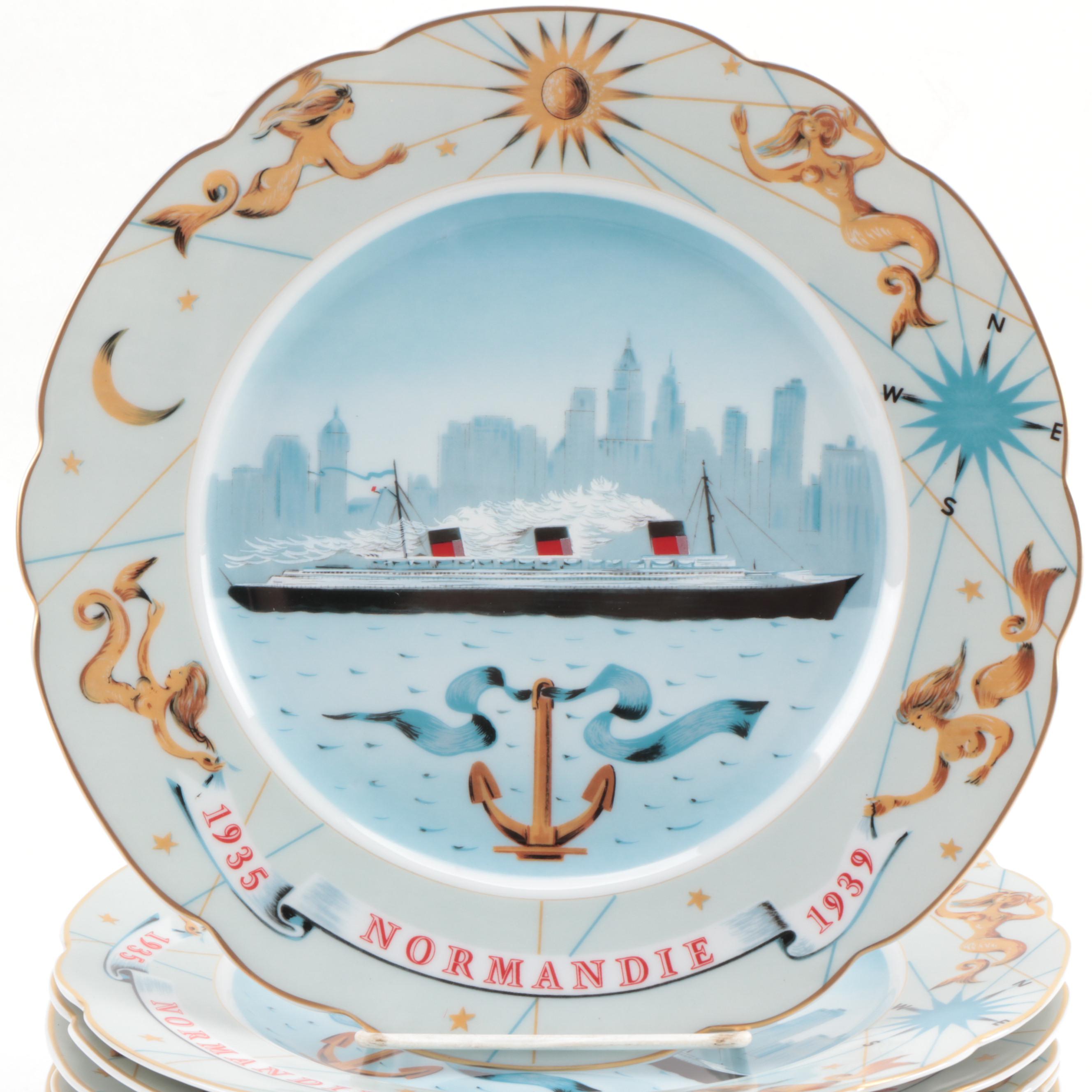 Haviland Limited Edition Porcelain Dinner Plates featuring the "Normandie"