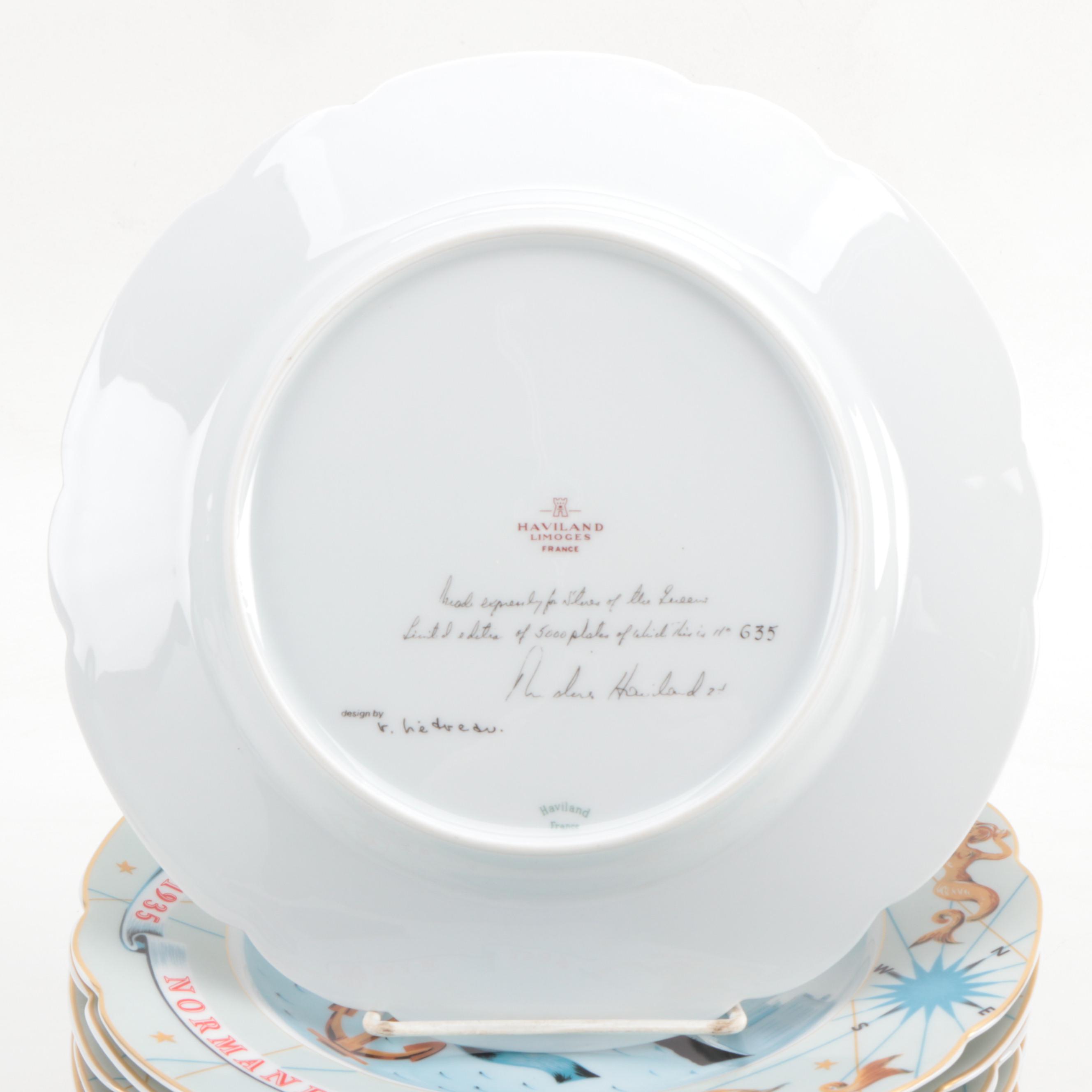 Haviland Limited Edition Porcelain Dinner Plates featuring the "Normandie"