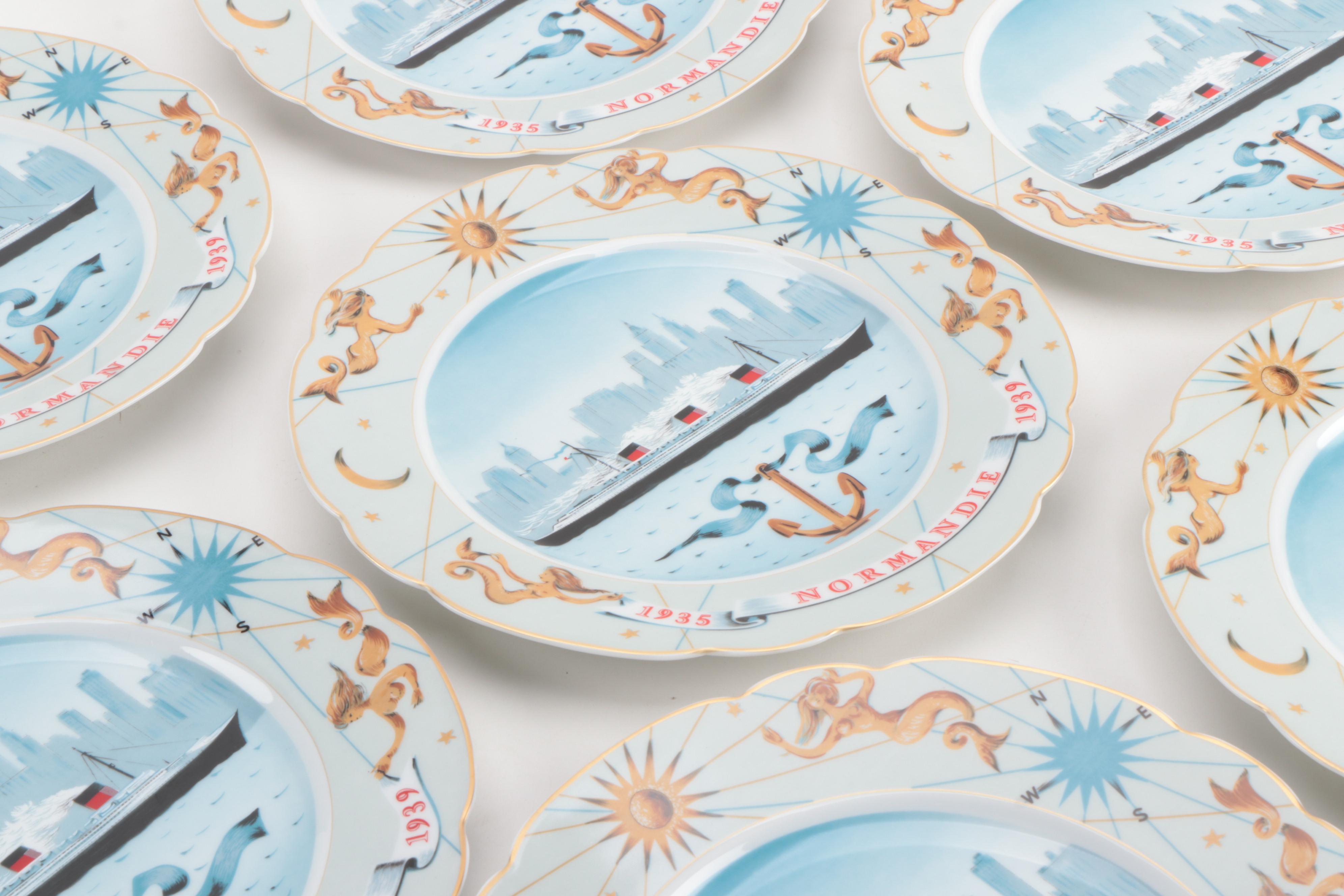 Haviland Limited Edition Porcelain Dinner Plates featuring the "Normandie"