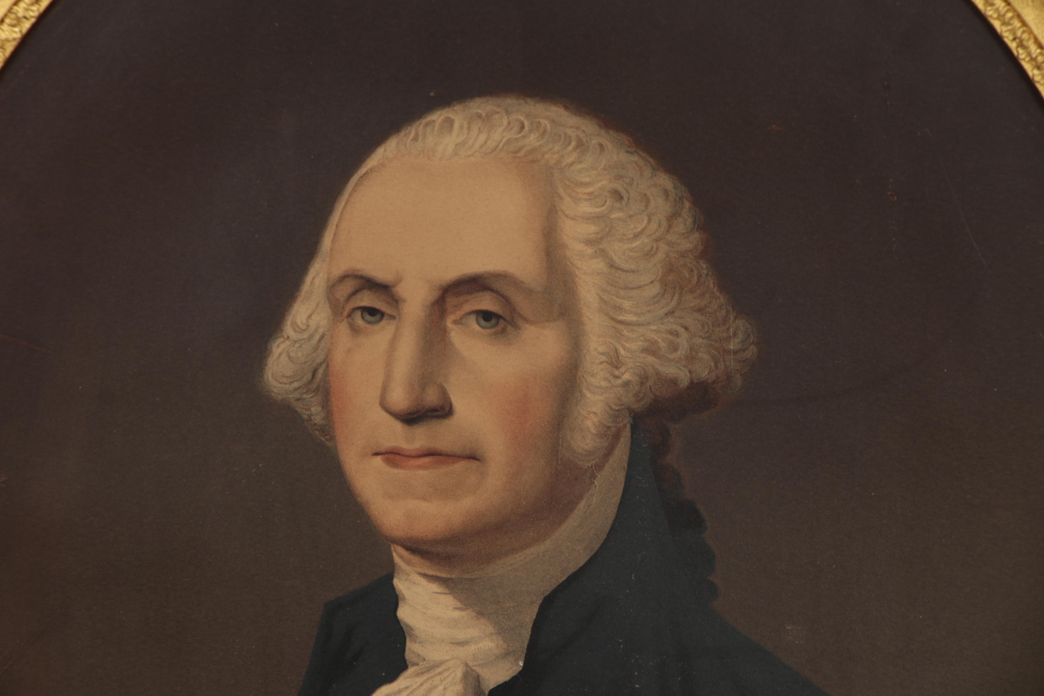 Color Lithograph after Gilbert Stuart "Portrait of George Washington"