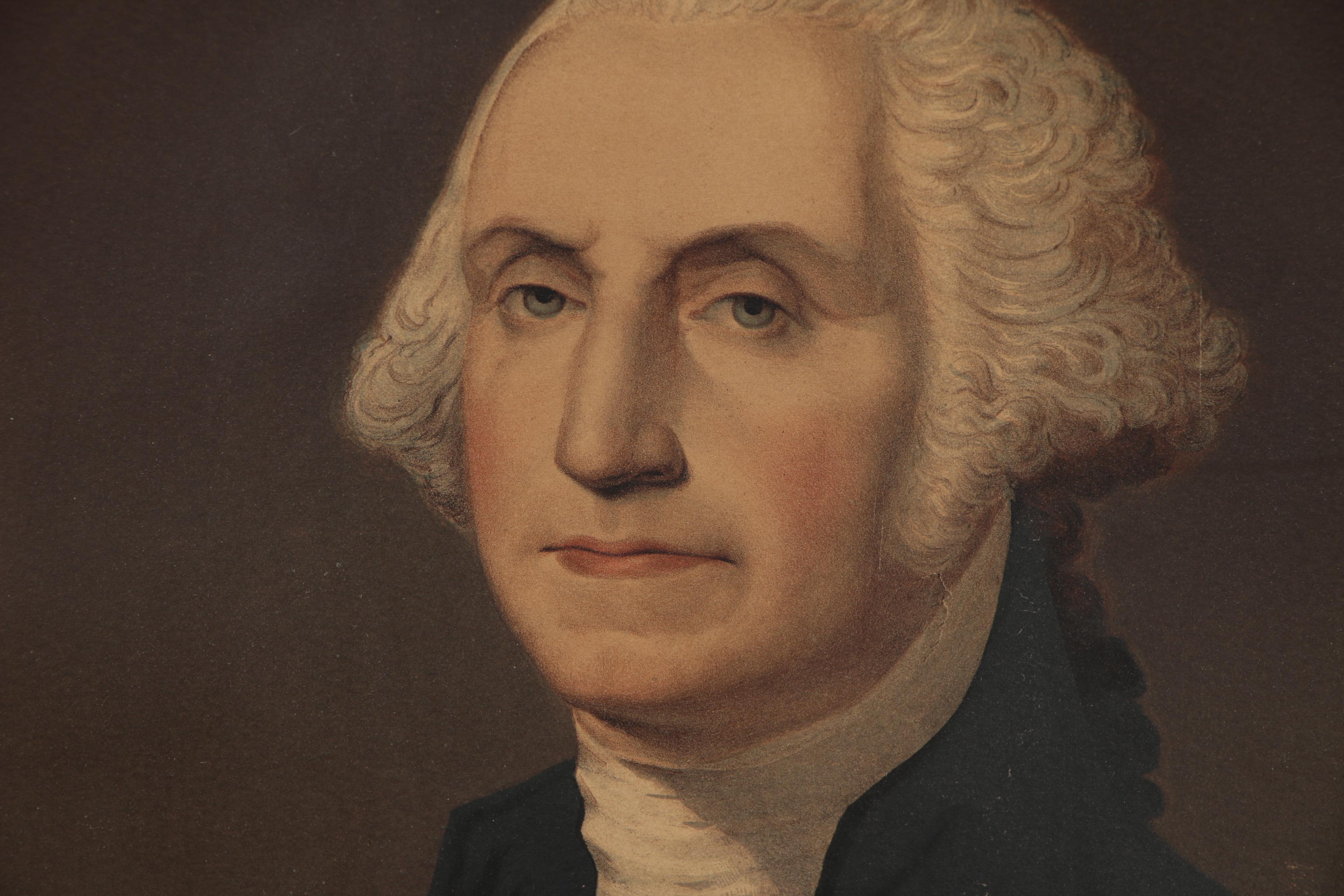 Color Lithograph after Gilbert Stuart "Portrait of George Washington"